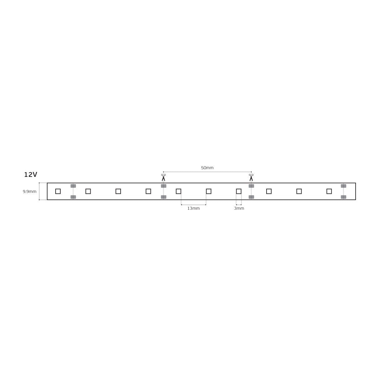 LED pásik 12 V CRI80 IP55 2700 K (5 m)