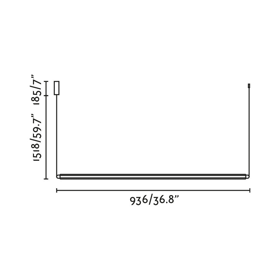 Horizontálne závesné svietidlo Faro Lumina LED 1L