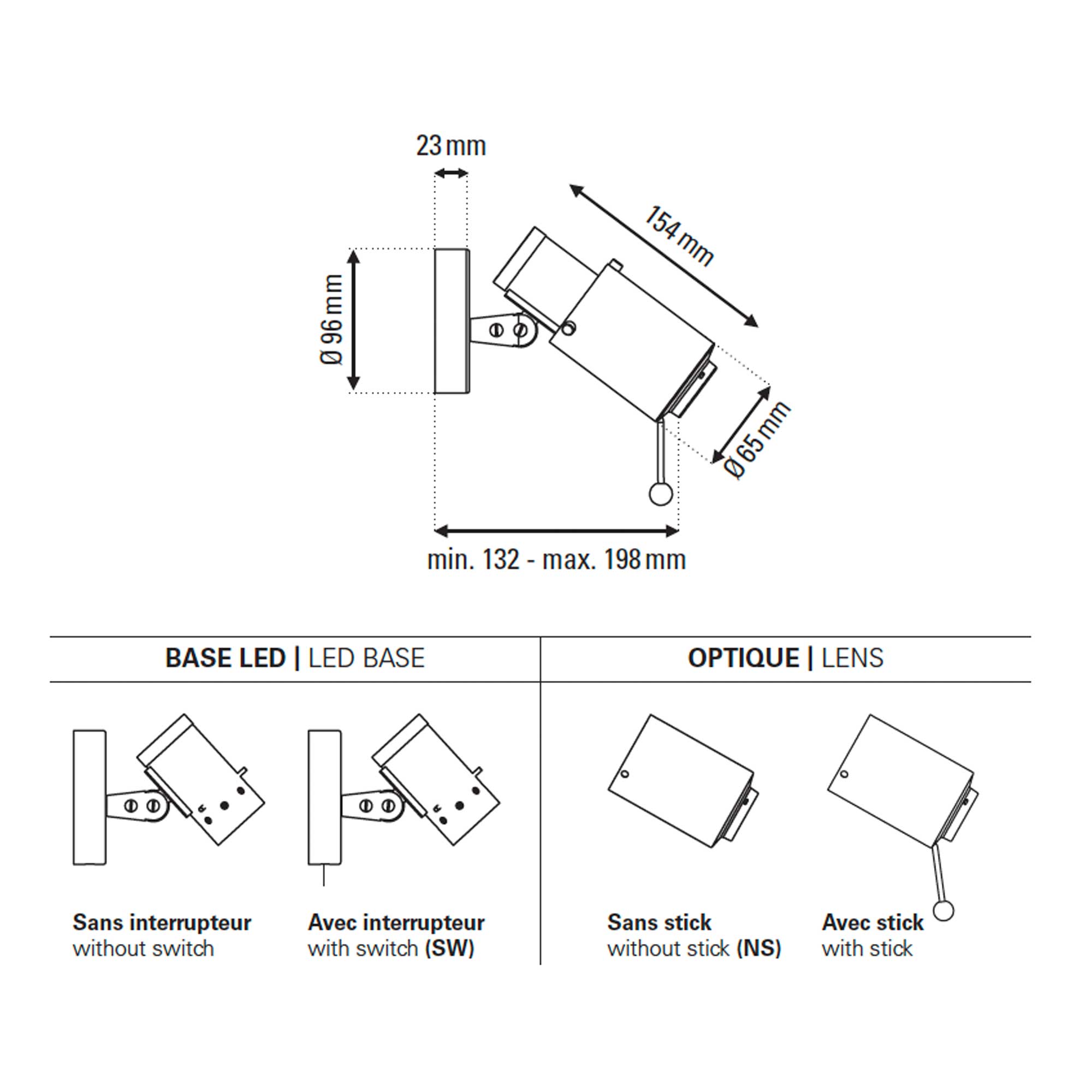 DCW éditions Biny Spot LED bodové svietidlo