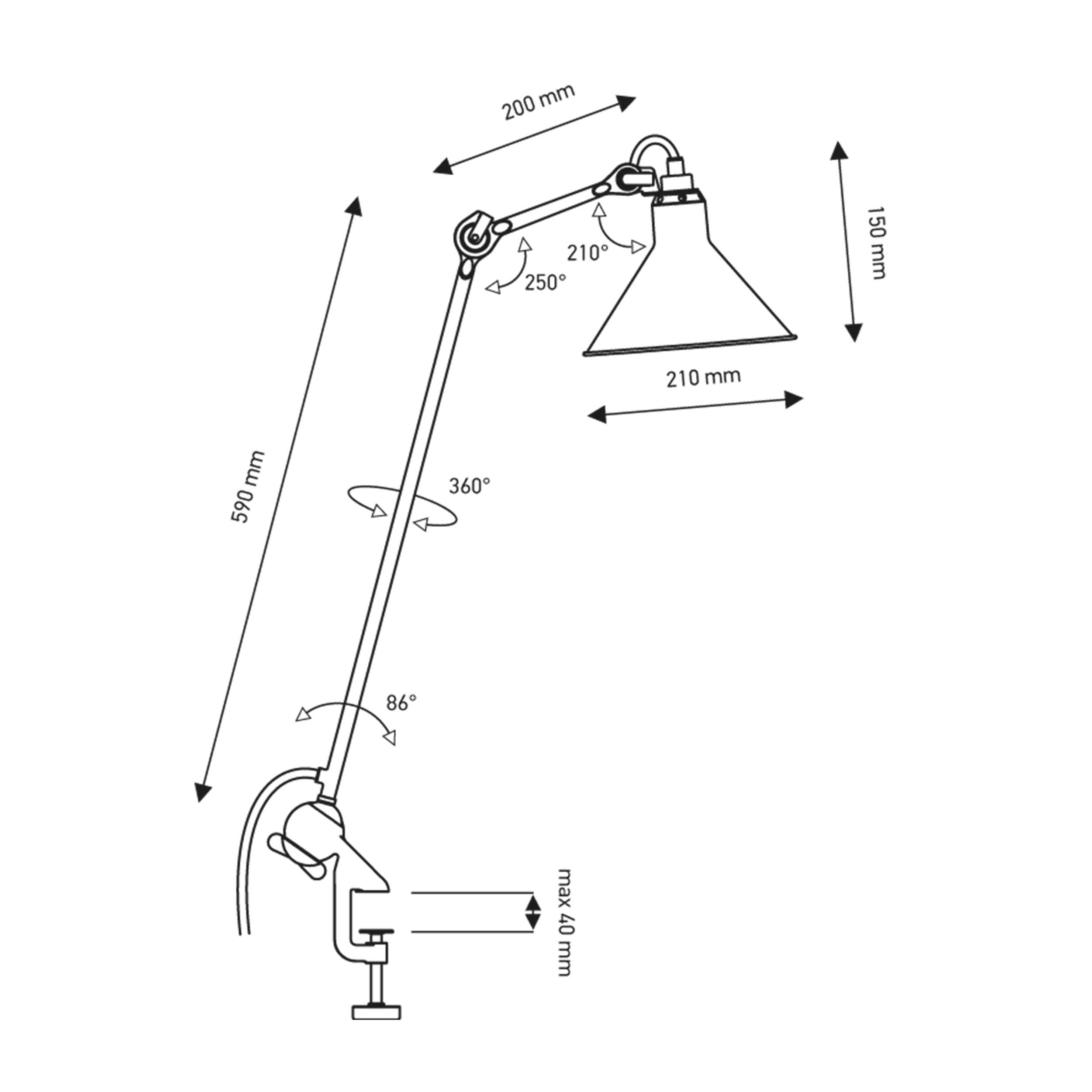 DCW éditions Lampe Gras N°201 E14 stolová svietidlo klipom