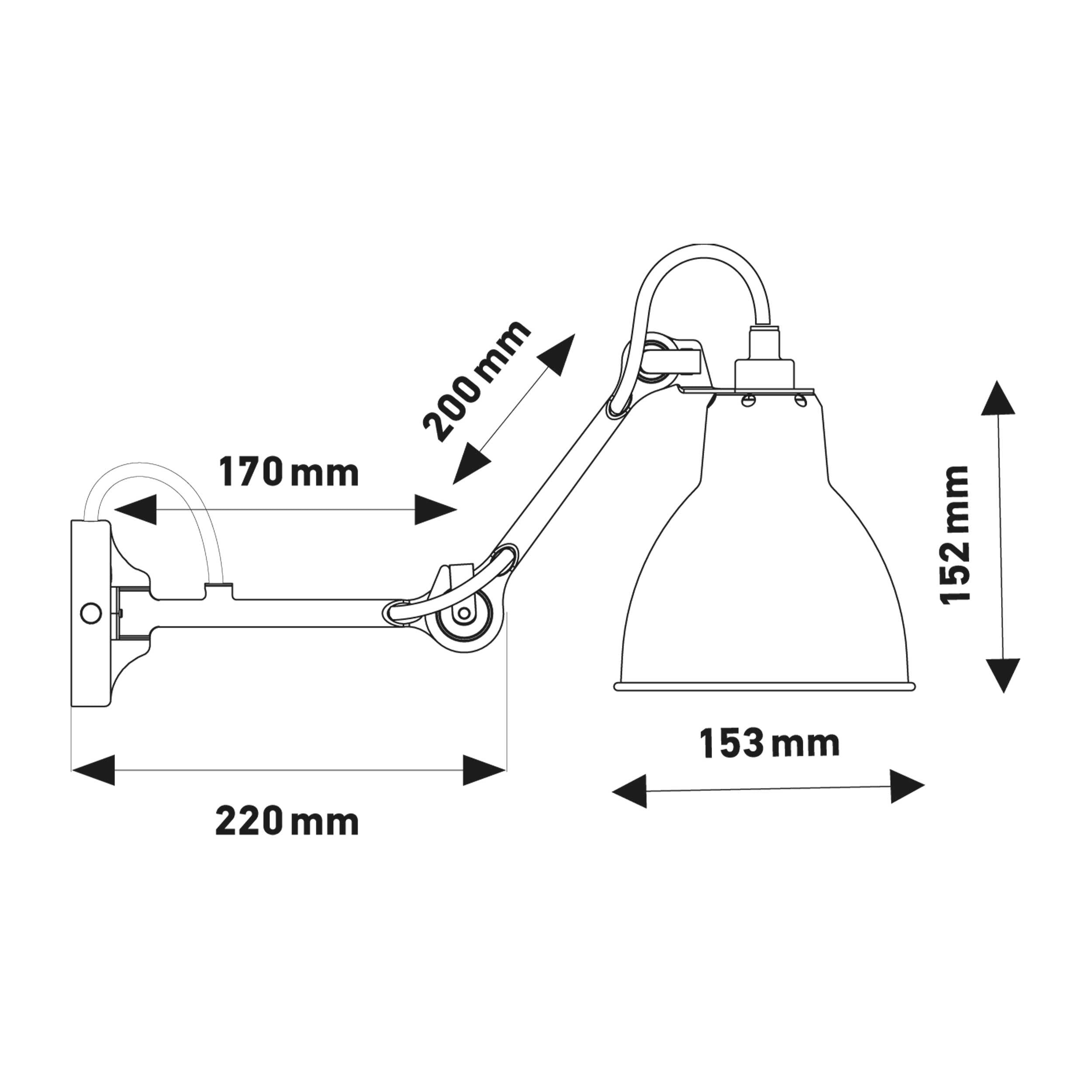DCW éditions Lampe Gras N°204 E27 nástenné svietidlo posteľ