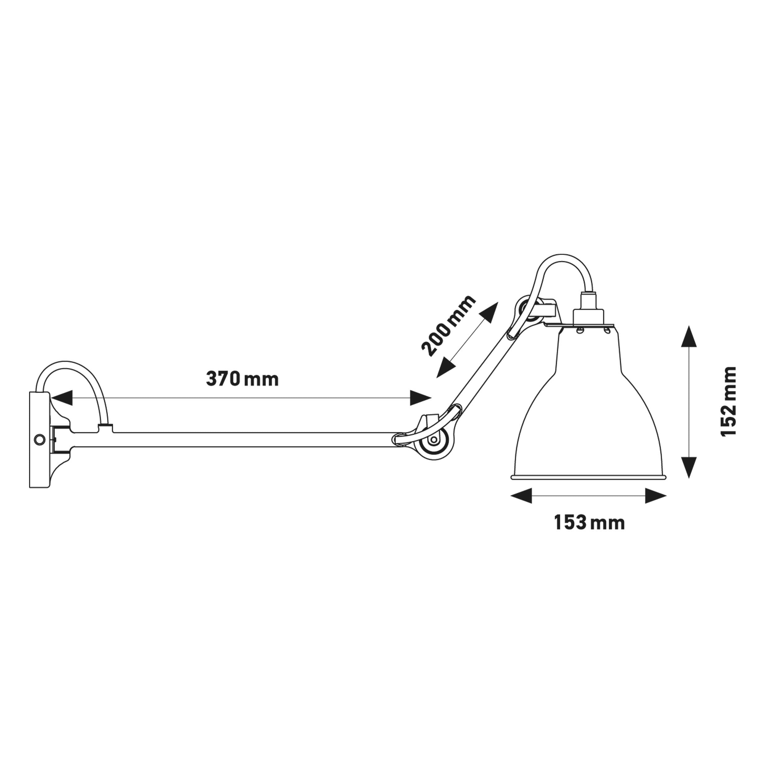 DCW éditions Lampe Gras N°204 L40 E27 nástenné svietidlo