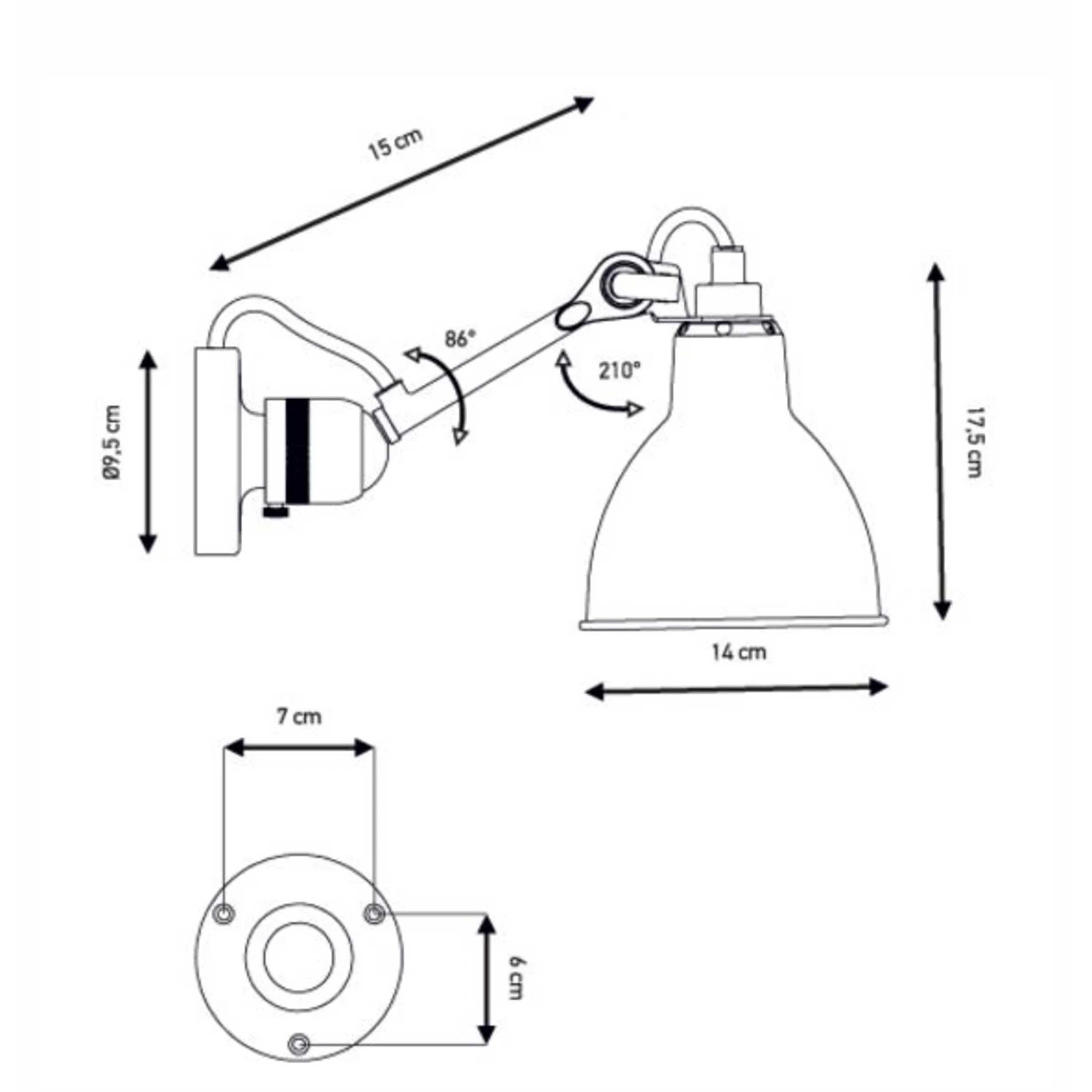 DCW éditions Lampe Gras N°304 E14 nástenné kúpeľňové svietidlo IP64