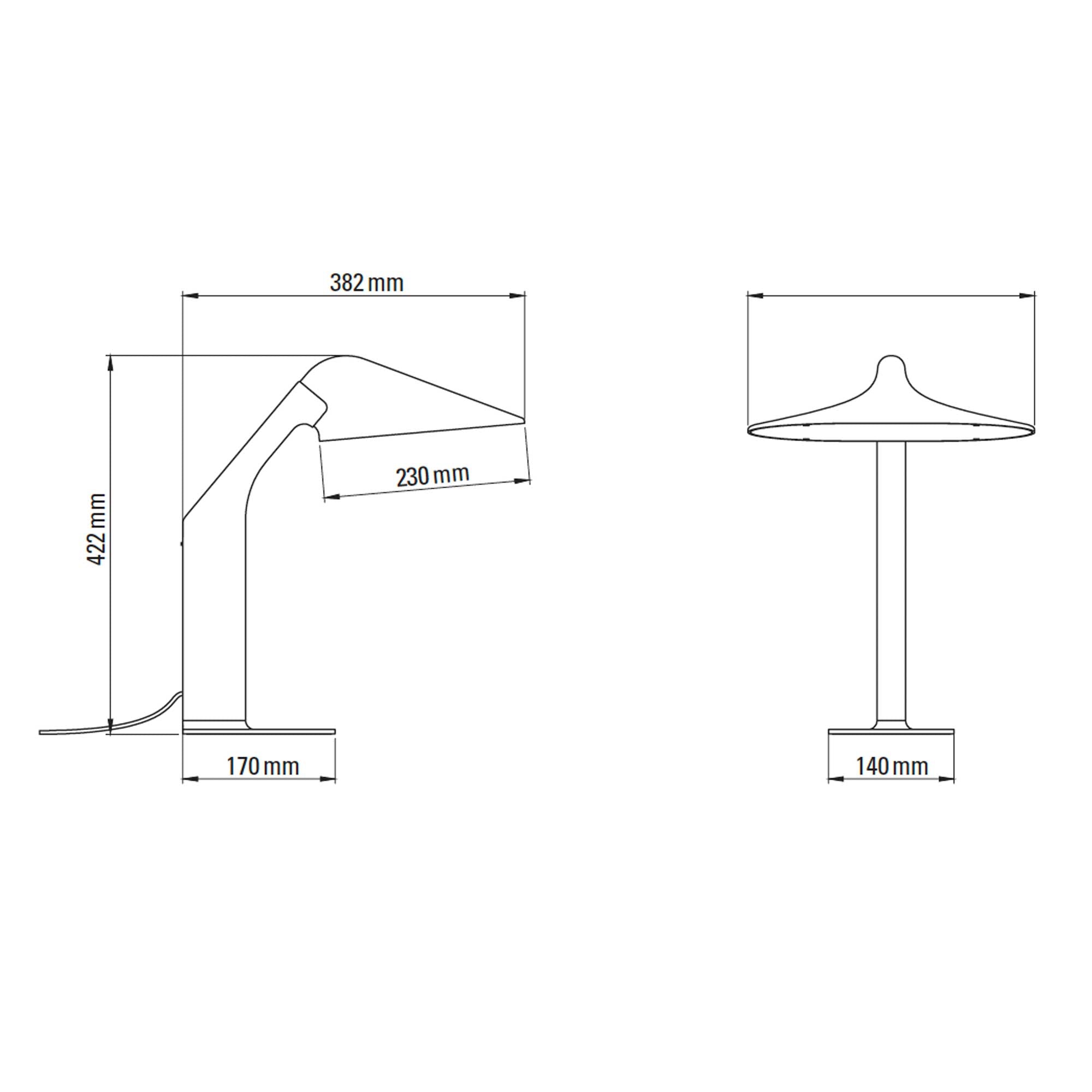 stolová LED svietidlo DCW éditions Niwaki