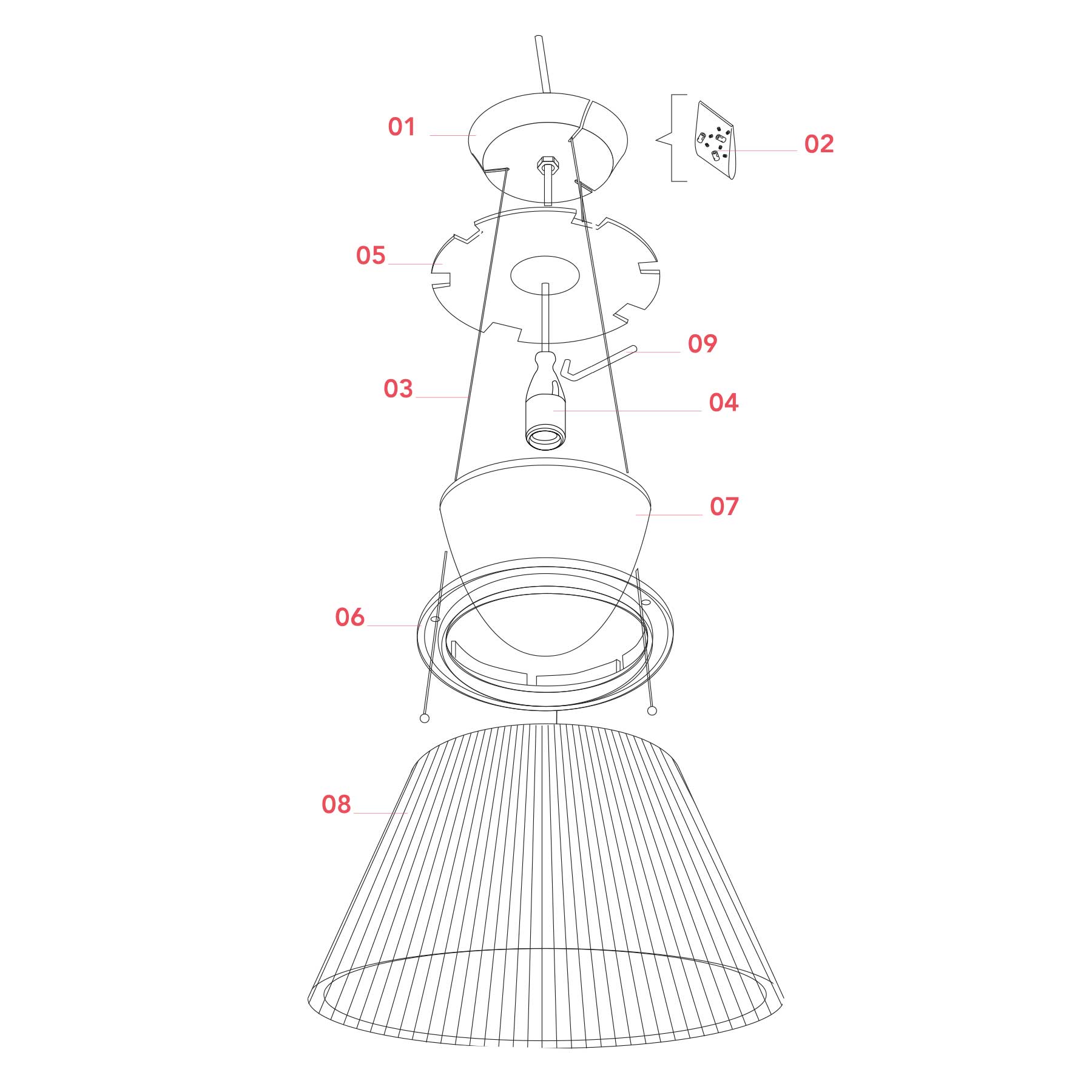 Flos Romeo Moon E27 závěsné svítidlo
