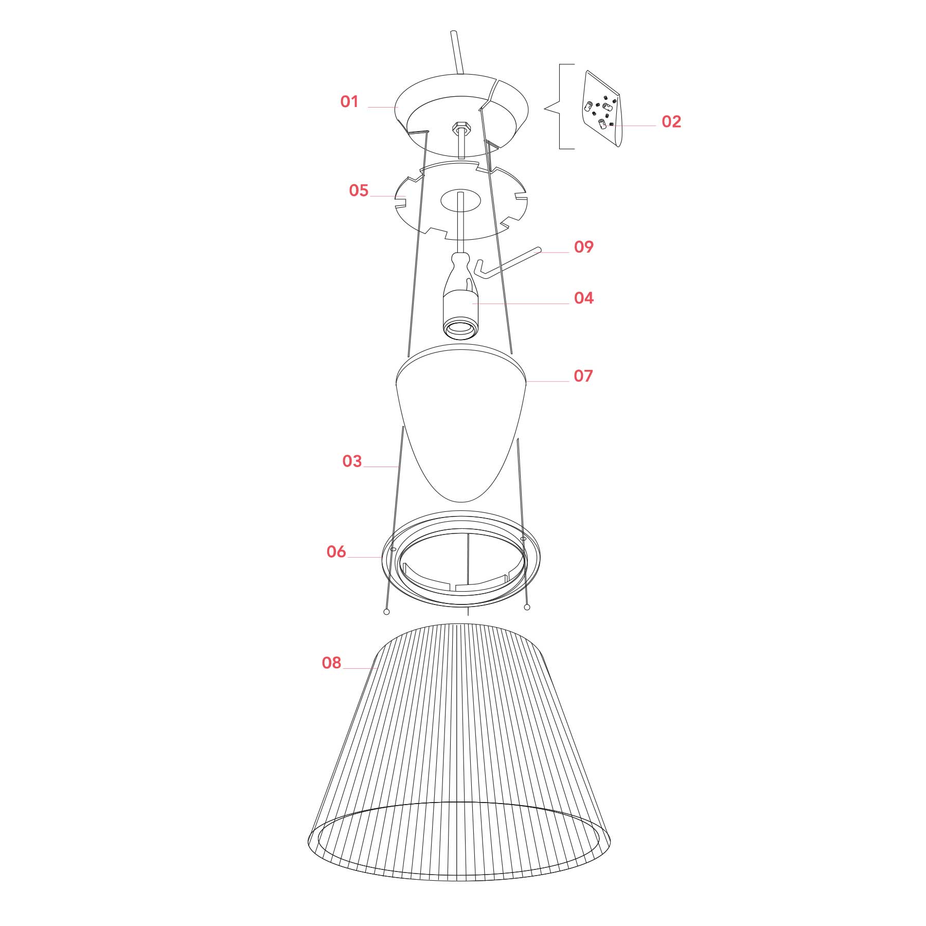 Flos Romeo Moon E27 závěsné svítidlo