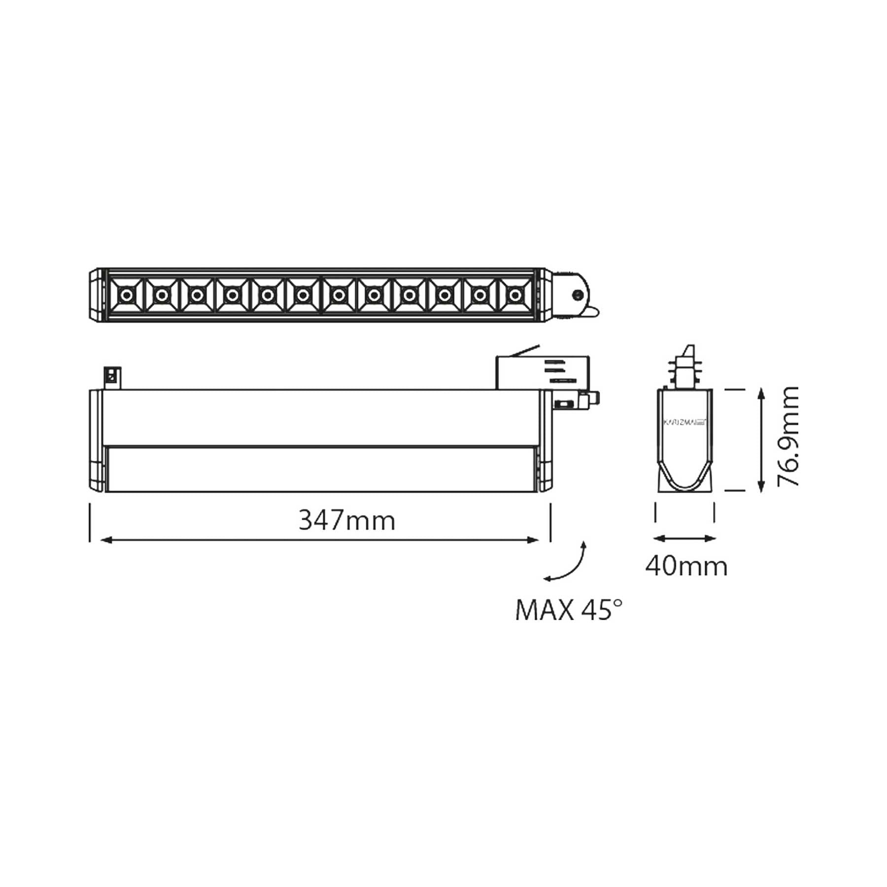 KARIZMA luce Dodici Track LED svítidlo pro 3F lištu