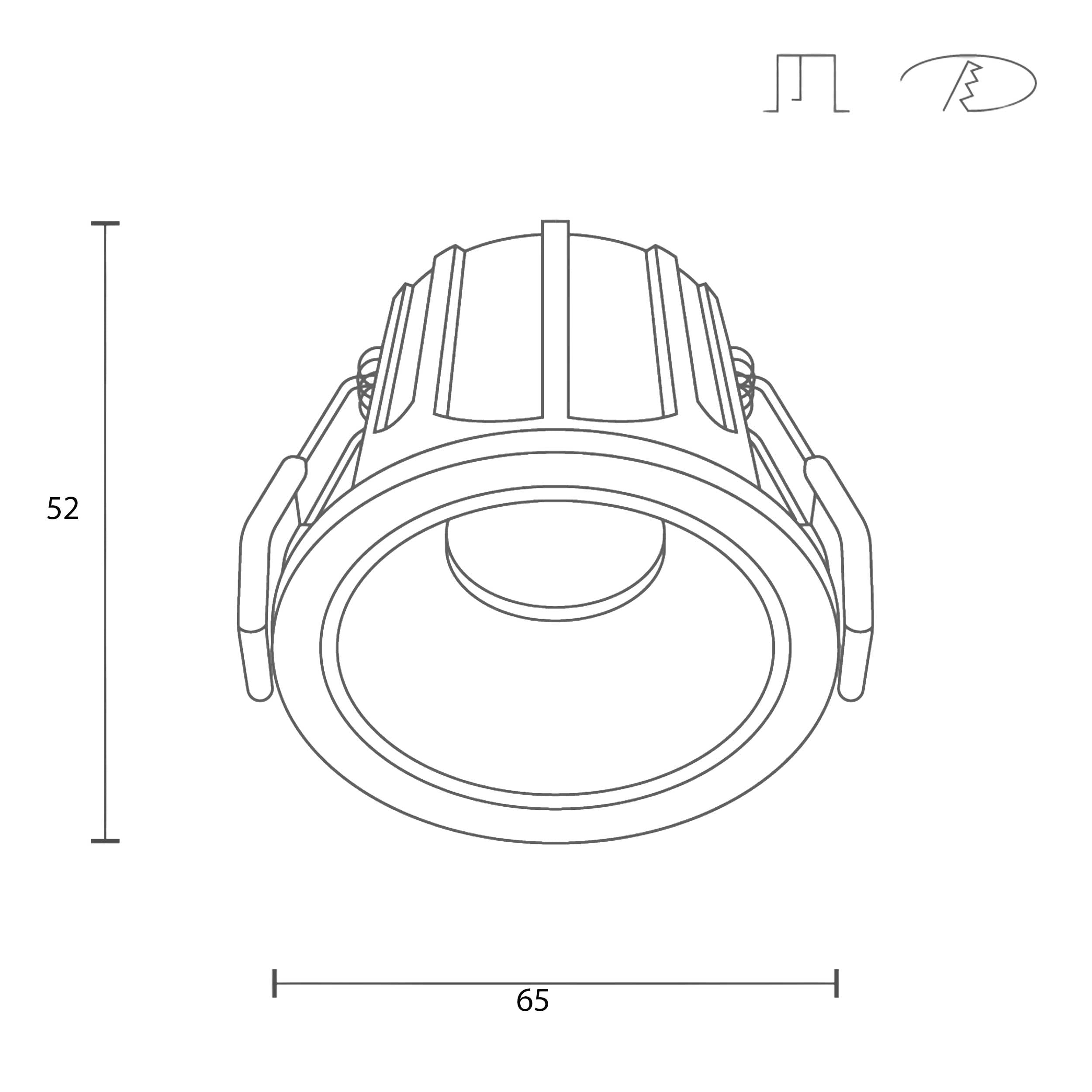 Maytoni downlight Alfa LED 36° zapustené kruhové svietidlo čierne