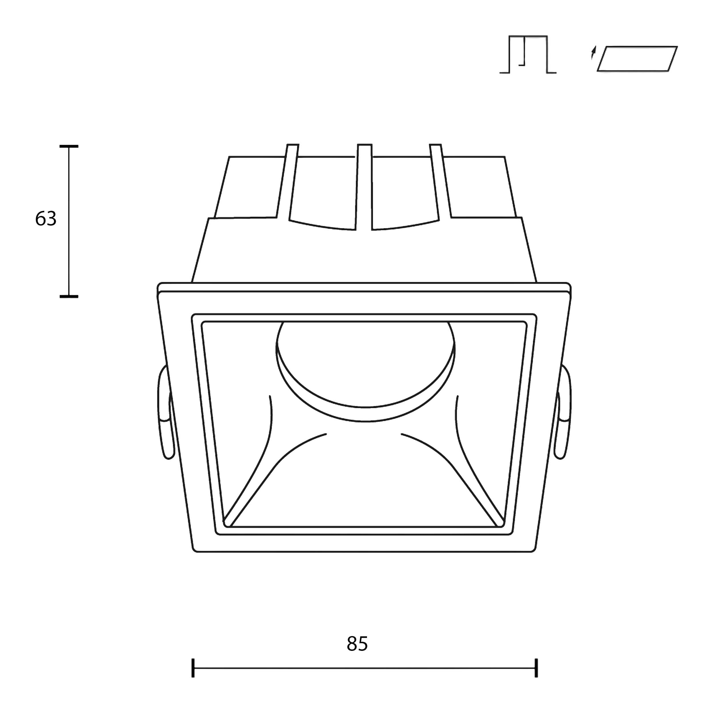 Maytoni downlight Alfa LED 15W 36° zapustené štvorcové svietidlo biele