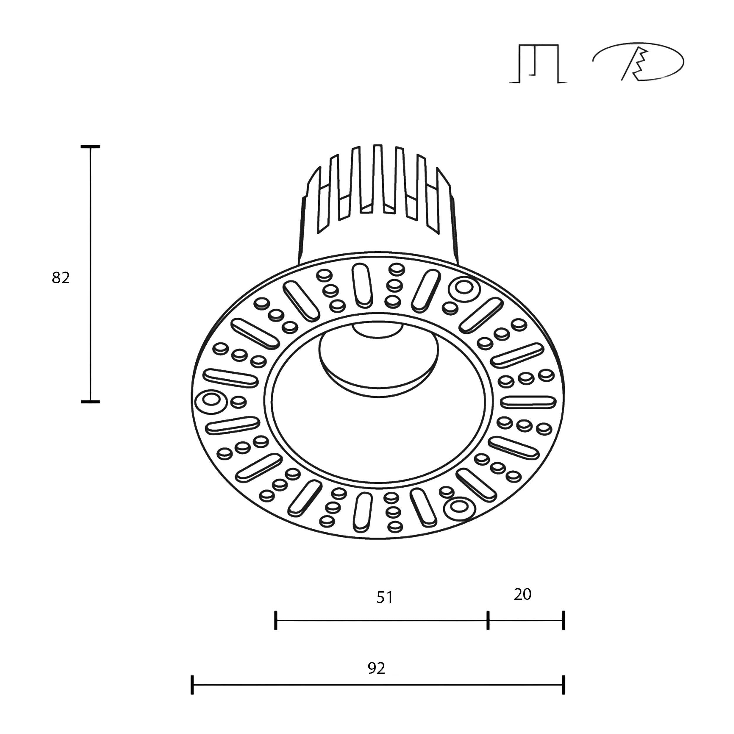 Maytoni downlight Dip LED 50° zapustené kruhové svietidlo biele