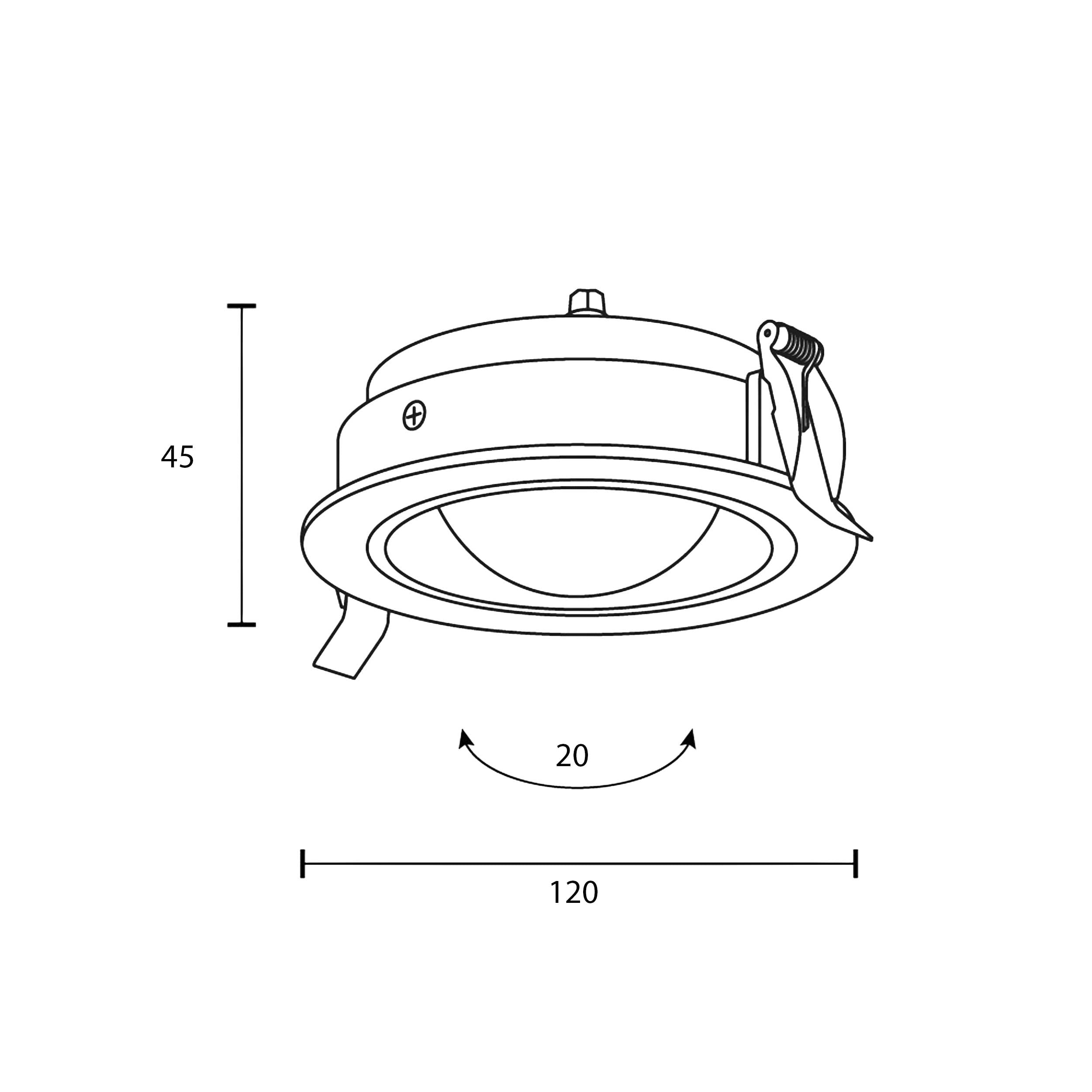 Maytoni downlight Lens LED 3000K 12W 70° zapustené kruhové svietidlo