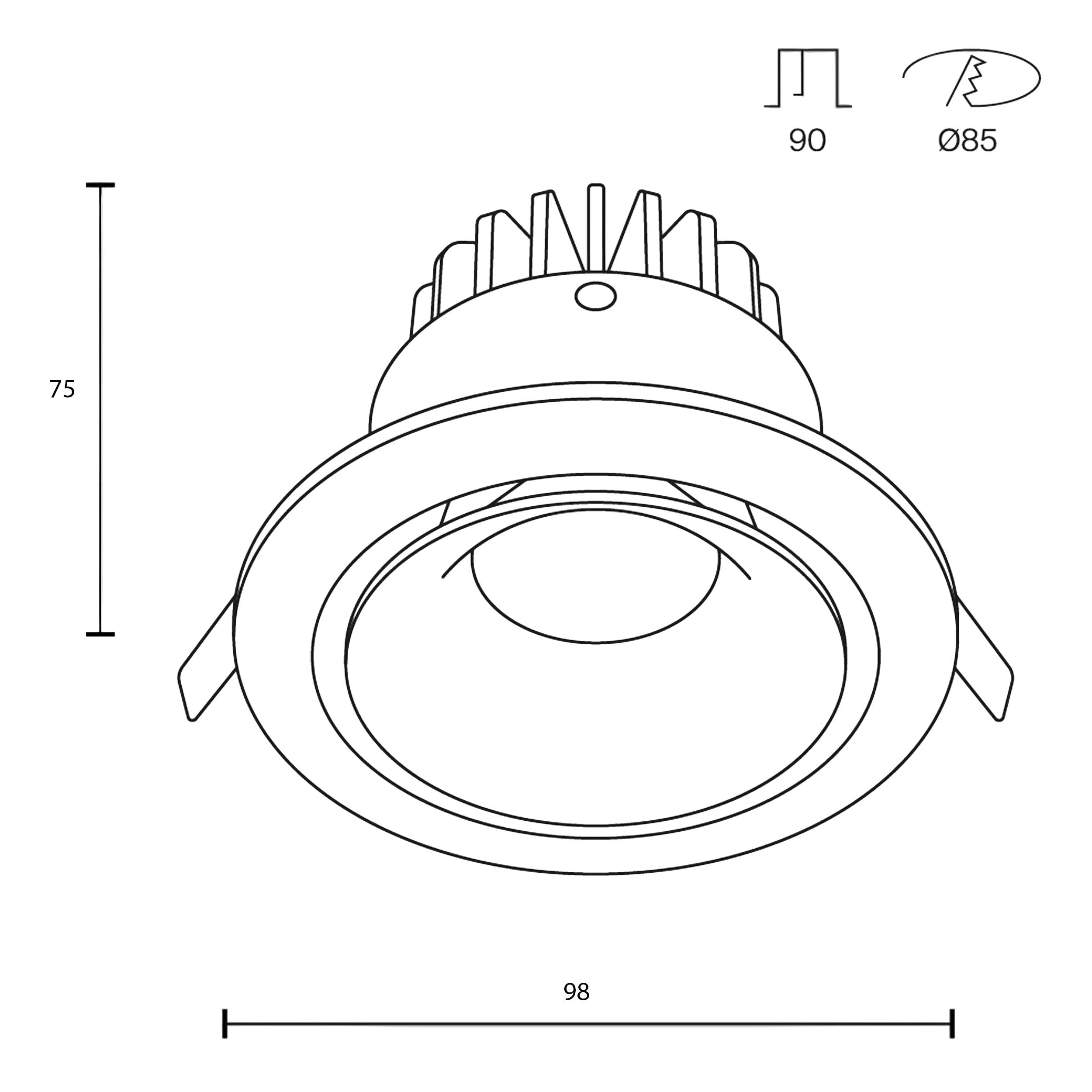 Maytoni downlight Yin LED 12W 60° zapustené kruhové svietidlo