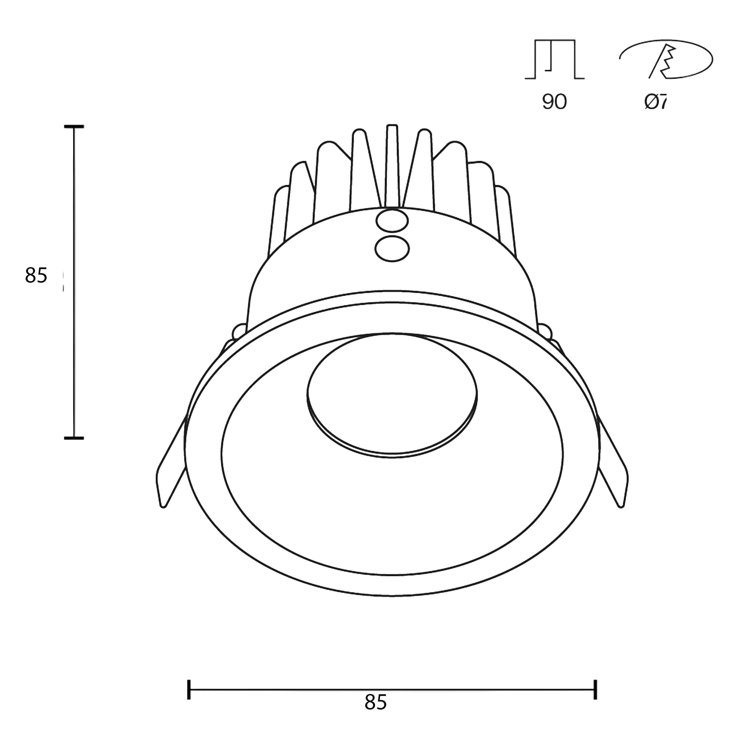 Maytoni downlight Zoom LED 60° zapustené kruhové svietidlo biele