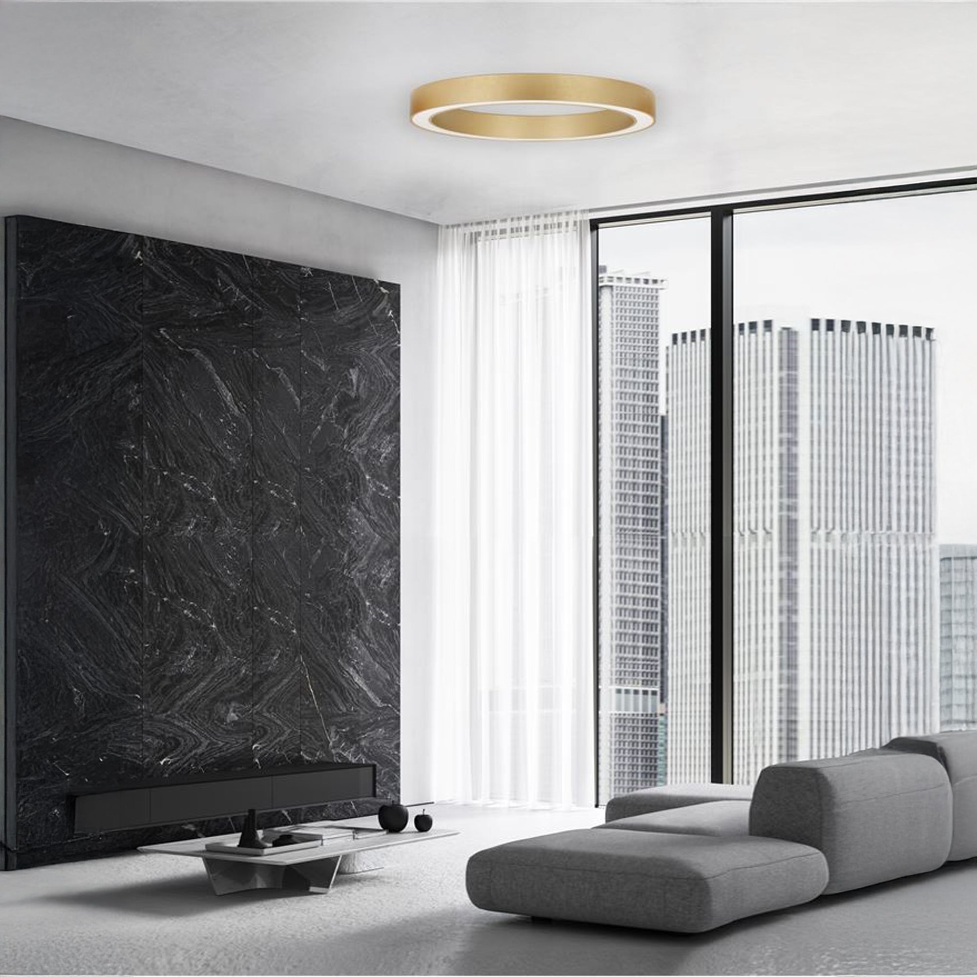 Nova Luce Morbido LED kruhové přisazené svítidlo CCT s ovladačem + app