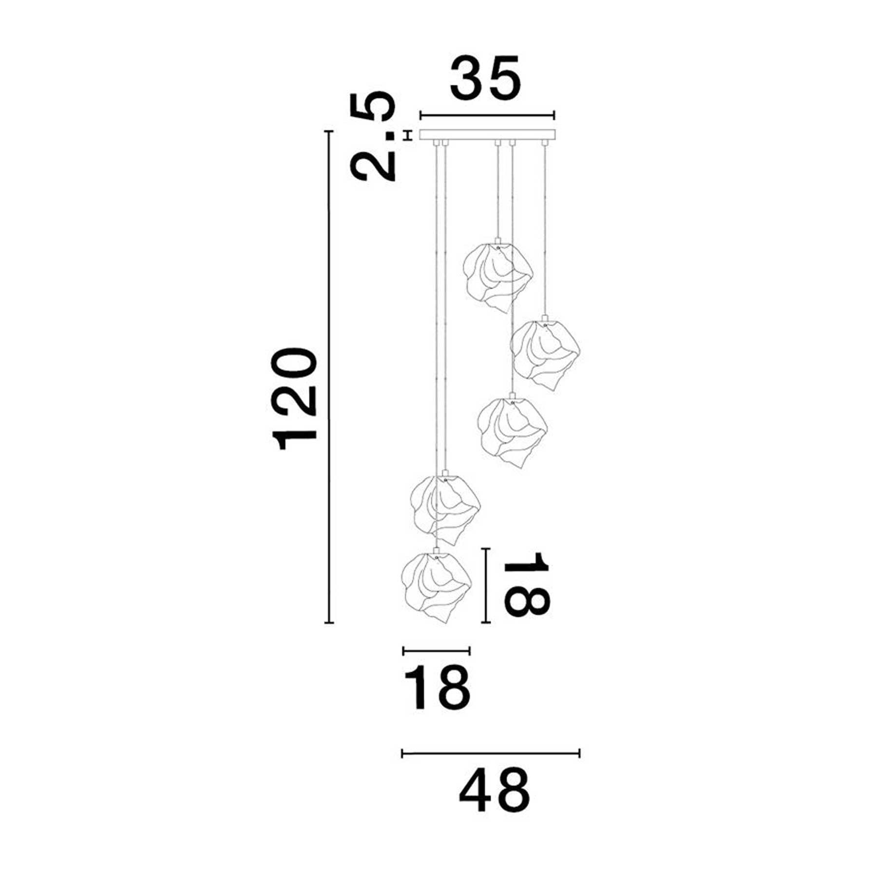 Nova Luce Odelle E14 závěsné skleněné svítidlo