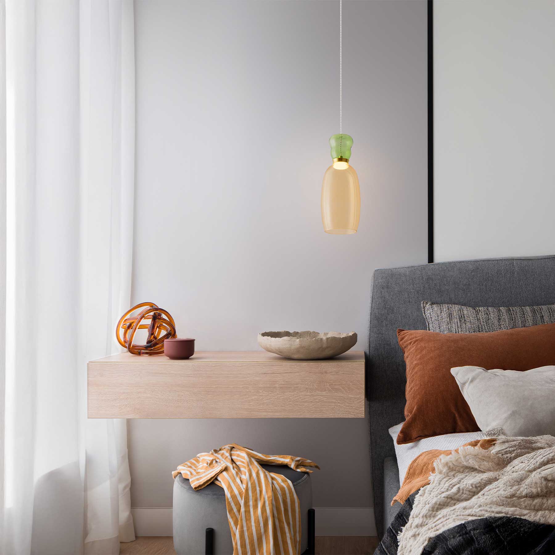 Nova Luce Pluma LED skleněné závěsné svítidlo