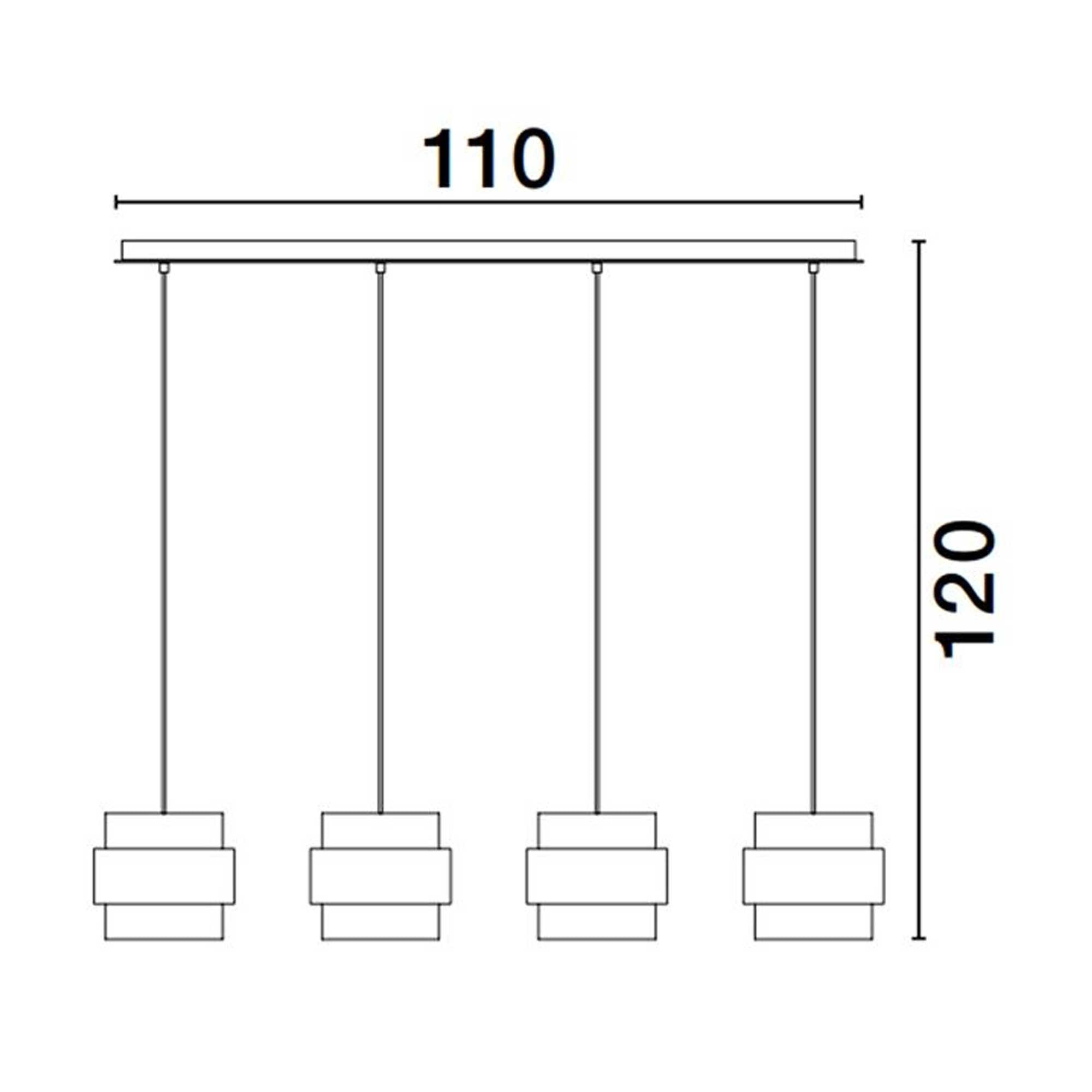 Závesné svietidlo Nova Luce Sianna E27 z pozdĺžneho skla