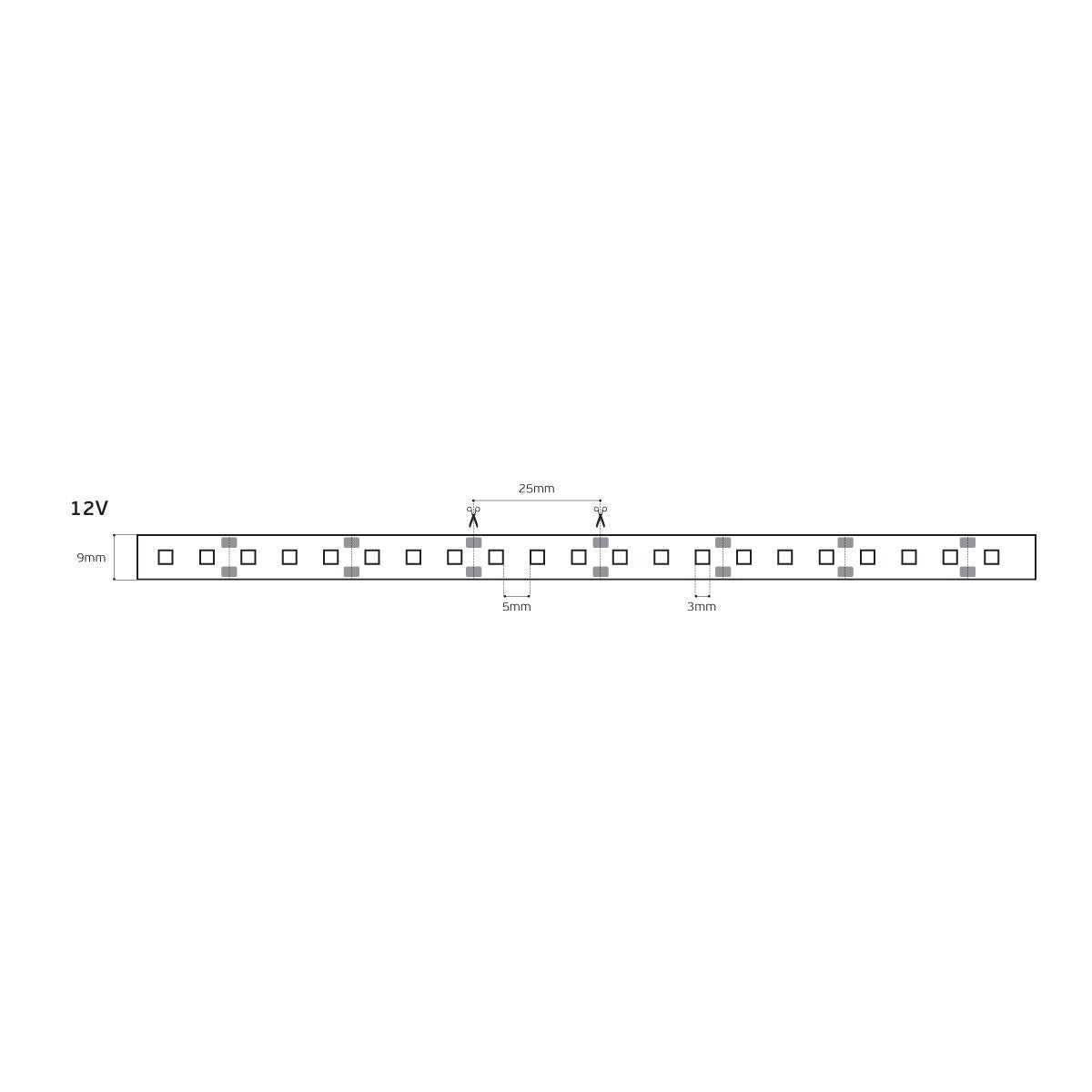 LED pásik 12 V CRI80 IP20 2700 K (5 m)