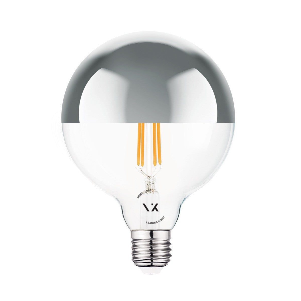 LED žiarovka VK Light Globo Filament Silver E27 ø125 2700K 7W, stmievateľná