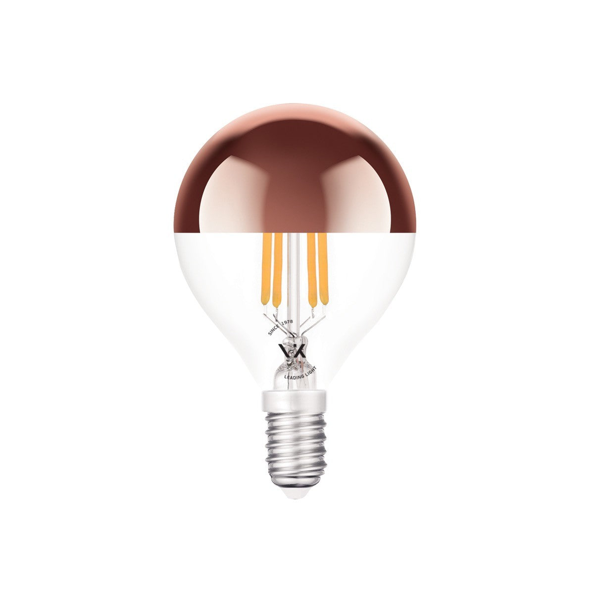 LED žiarovka VK Light Mini Globe Filament Pink Copper E14 2700K 4,5 W, stmievateľná