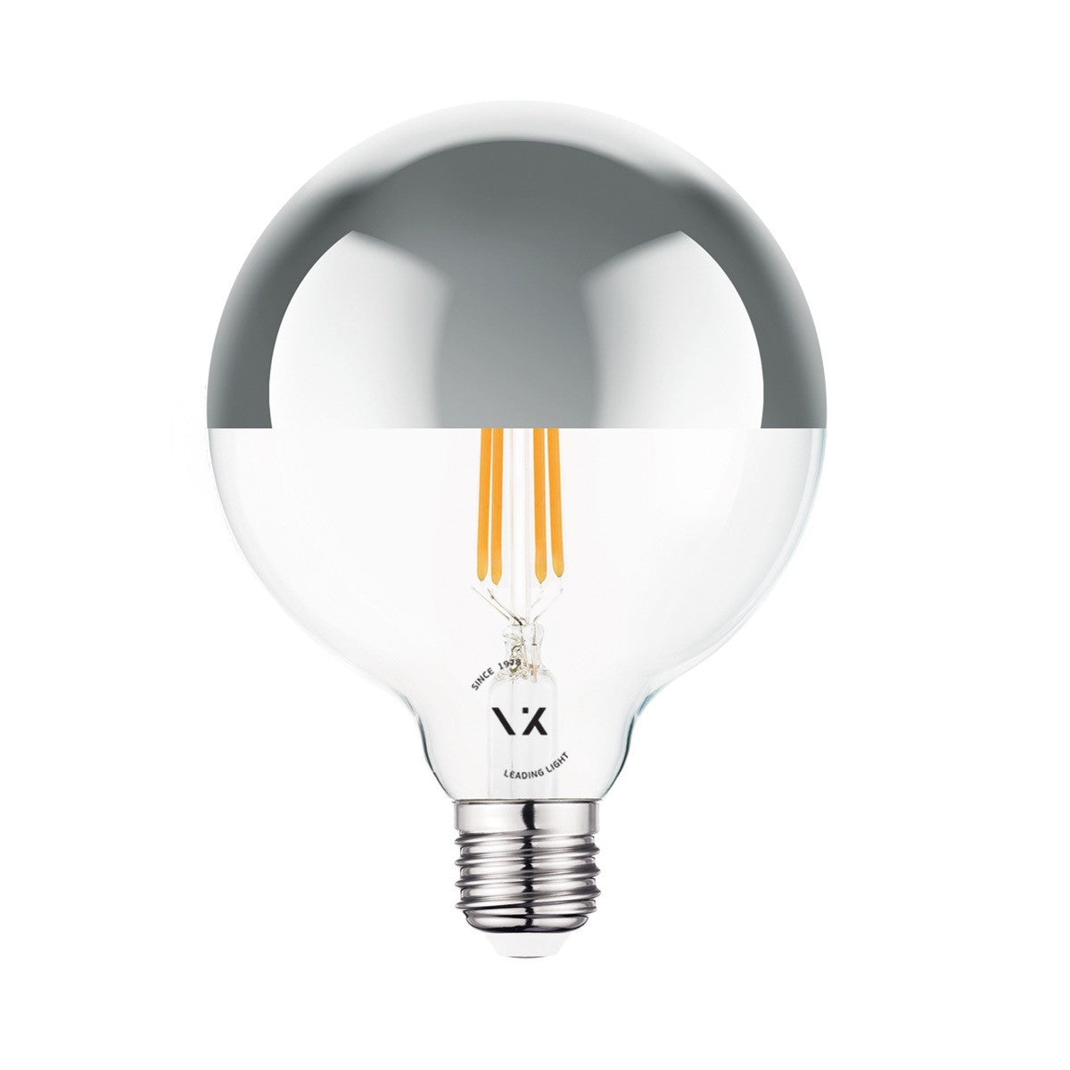 LED žiarovka VK Light Globo Filament Silver E27 2700K 7W s možnosťou stmievania