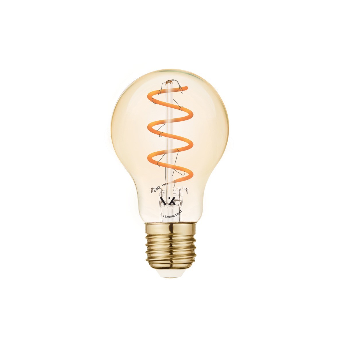 LED žiarovka VK Light Spiral Filament Amber A60 E27 2200K 4,5 W, stmievateľná