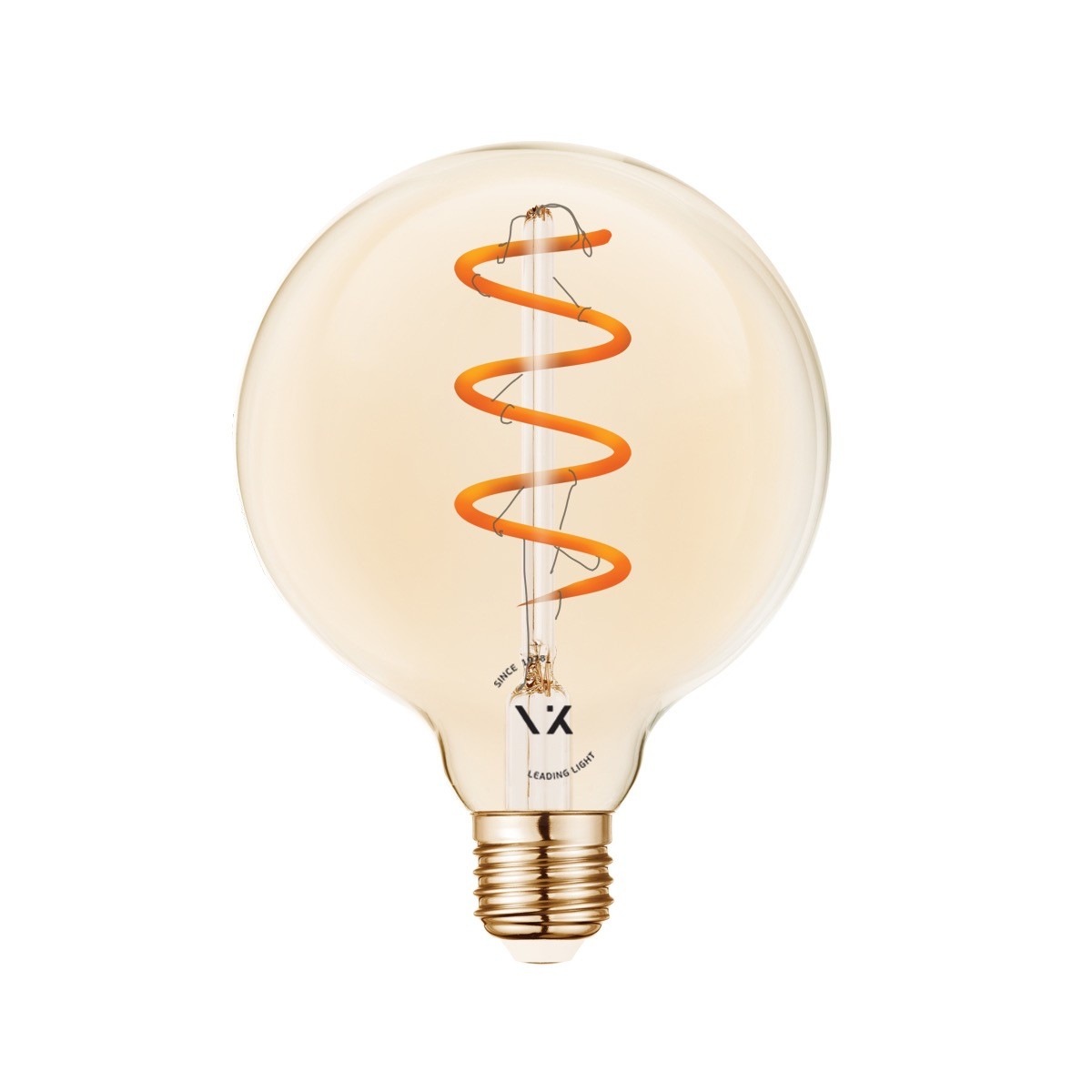 LED žiarovka VK Light Spiral Filament Amber-G125 E27 2200K 4,5 W, stmievateľná