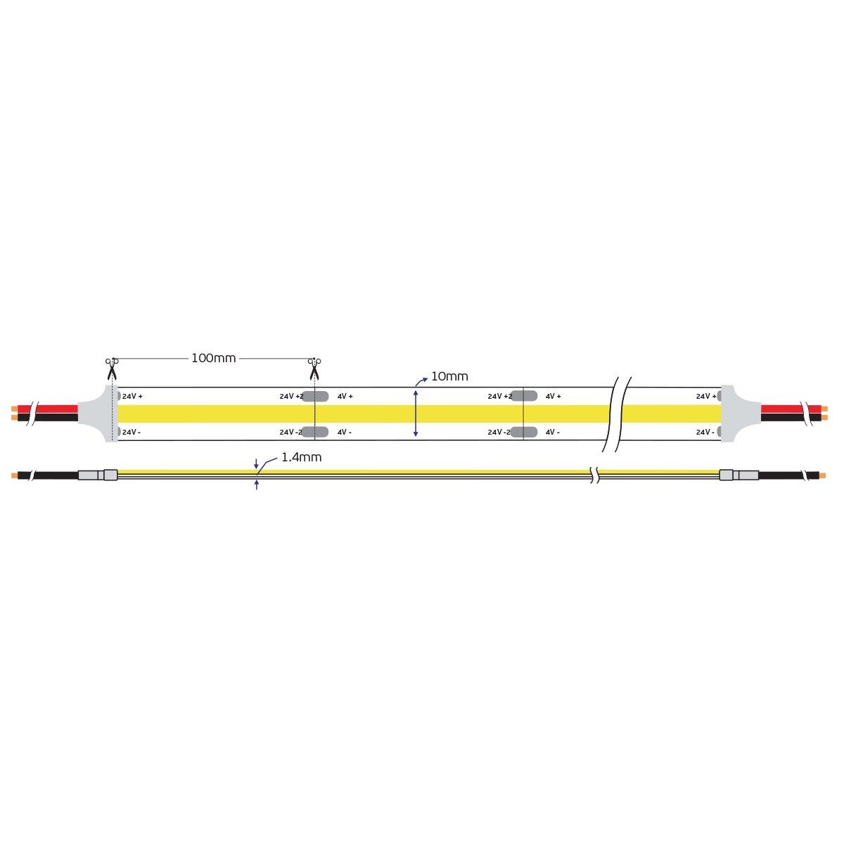 COB LED pásik 24 V CRI90 IP20 (5 m)