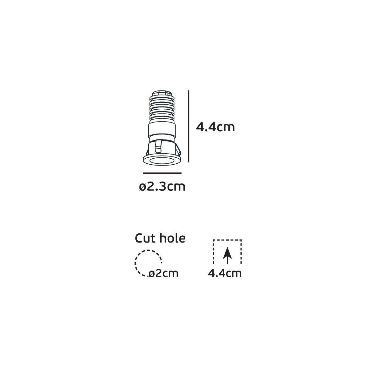 VK Light Smol LED zapustené miniatúrne svietidlo