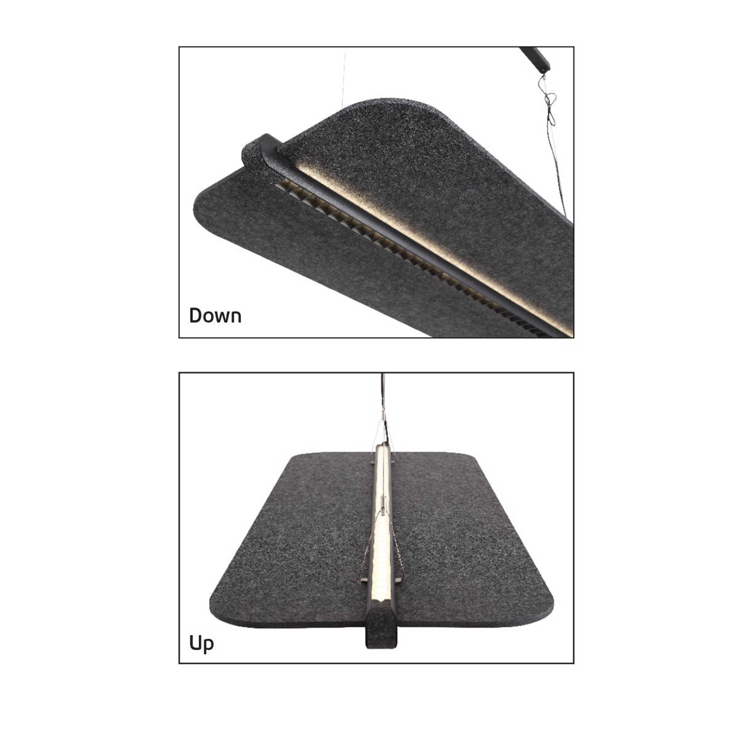 VK Light Mute L LED závesné akustické svietidlo horizontálne