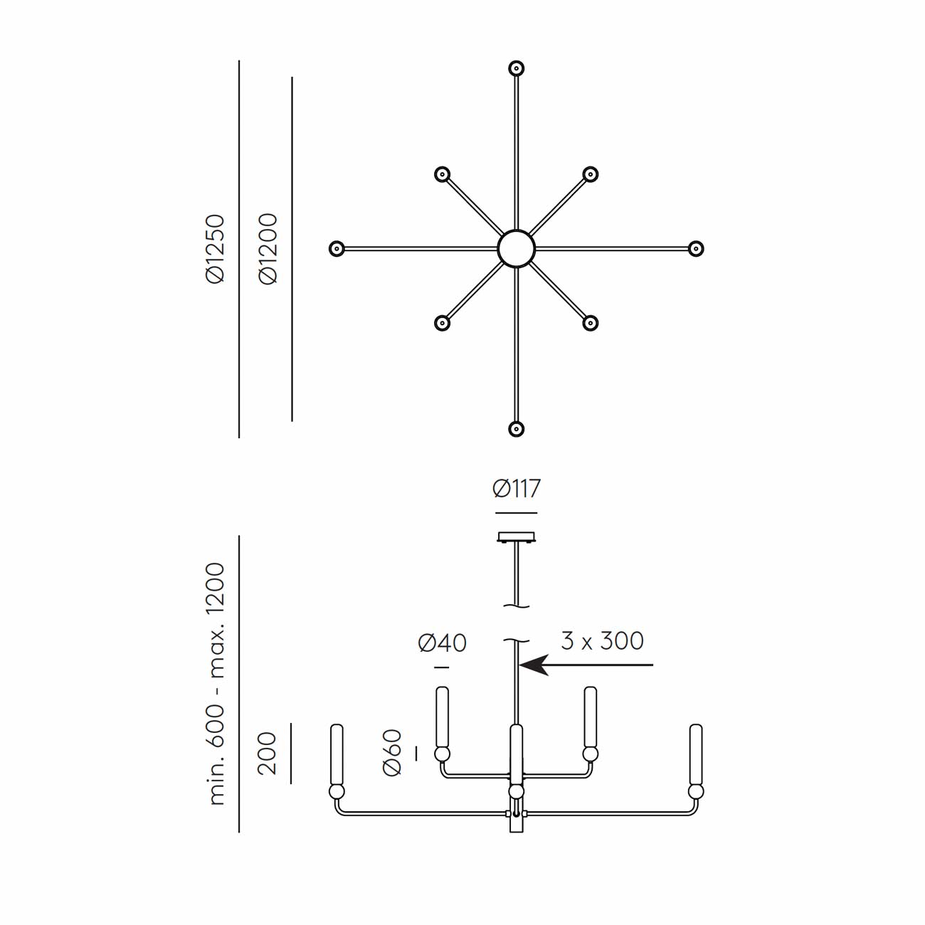 Aromas Delie G9 závěsné svítidlo lustr