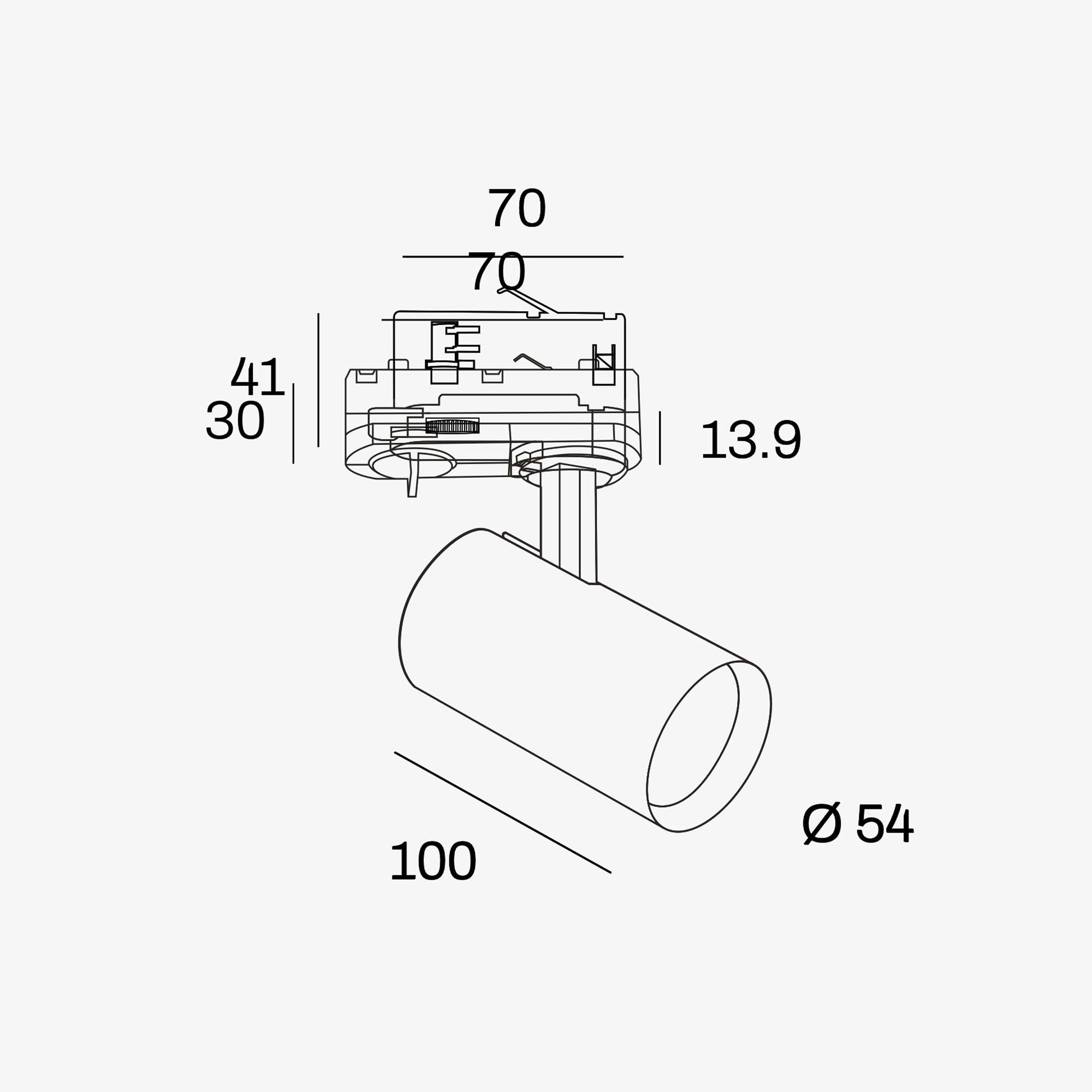 Internova Meteora S LED svítidlo pro 3F lištu černé