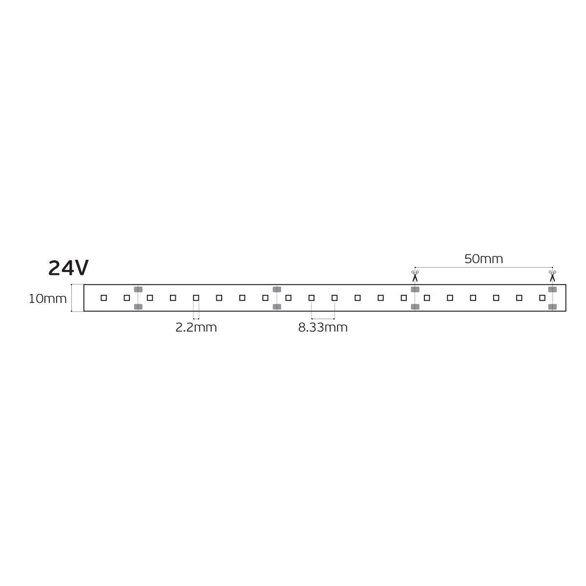 LED pásik 24 V CRI90 IP20 2700 K (5 m)