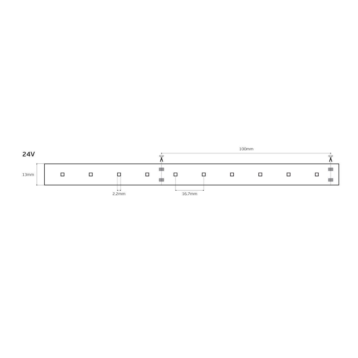 LED pásik 24 V CRI90 IP66 2700 K (5 m)