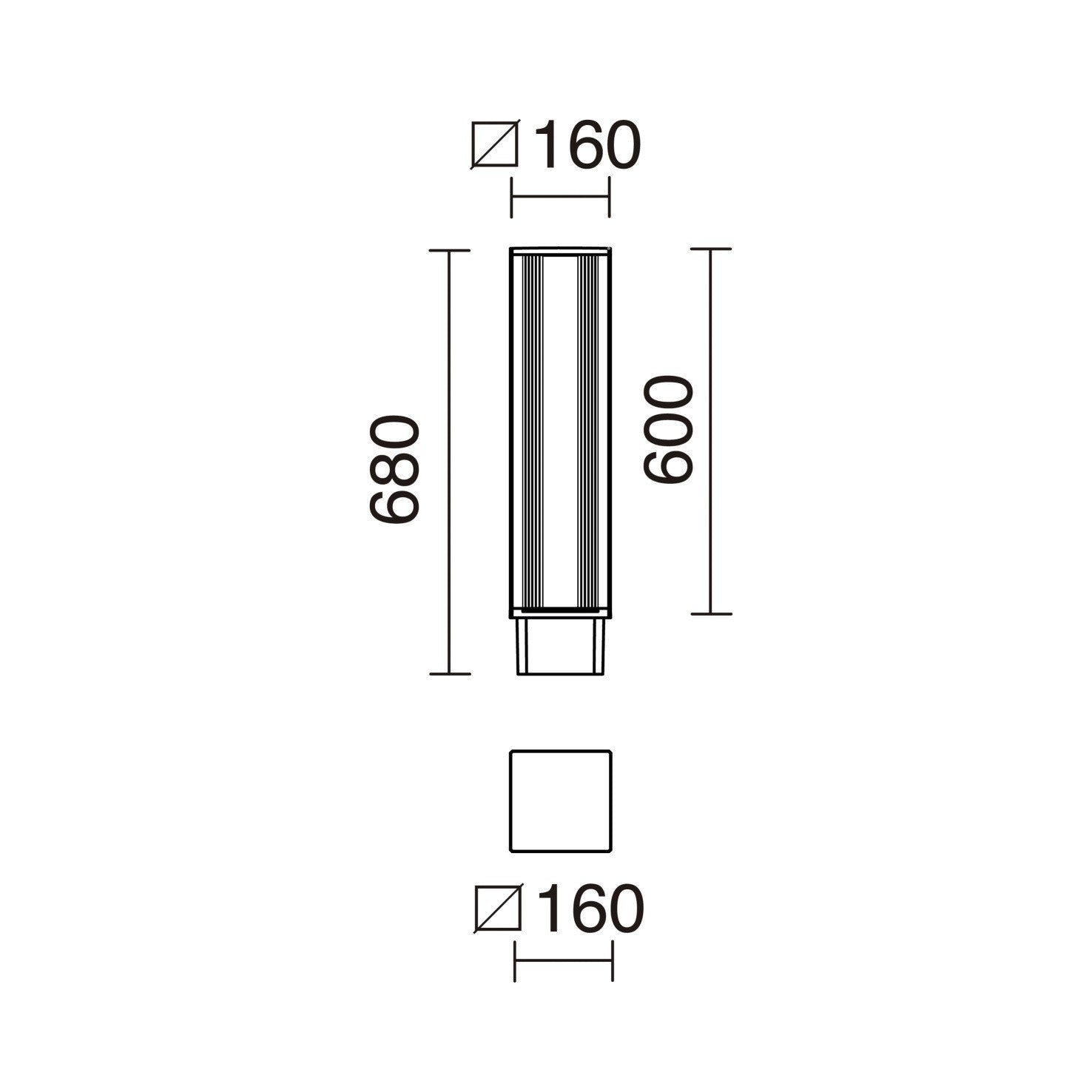 Cristher Aura LED sloupkové svítidlo černé
