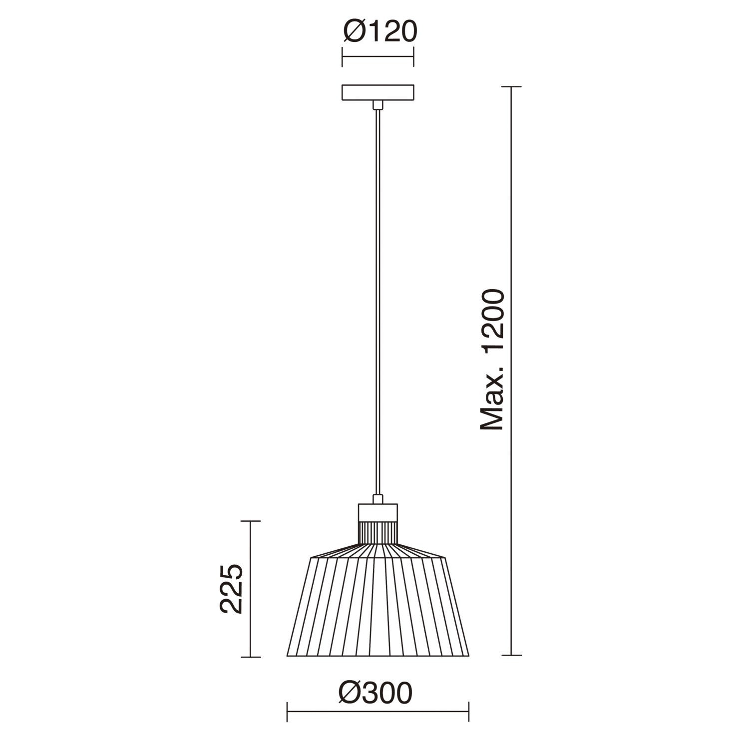 Exo Baguet L E27 závěsné svítidlo