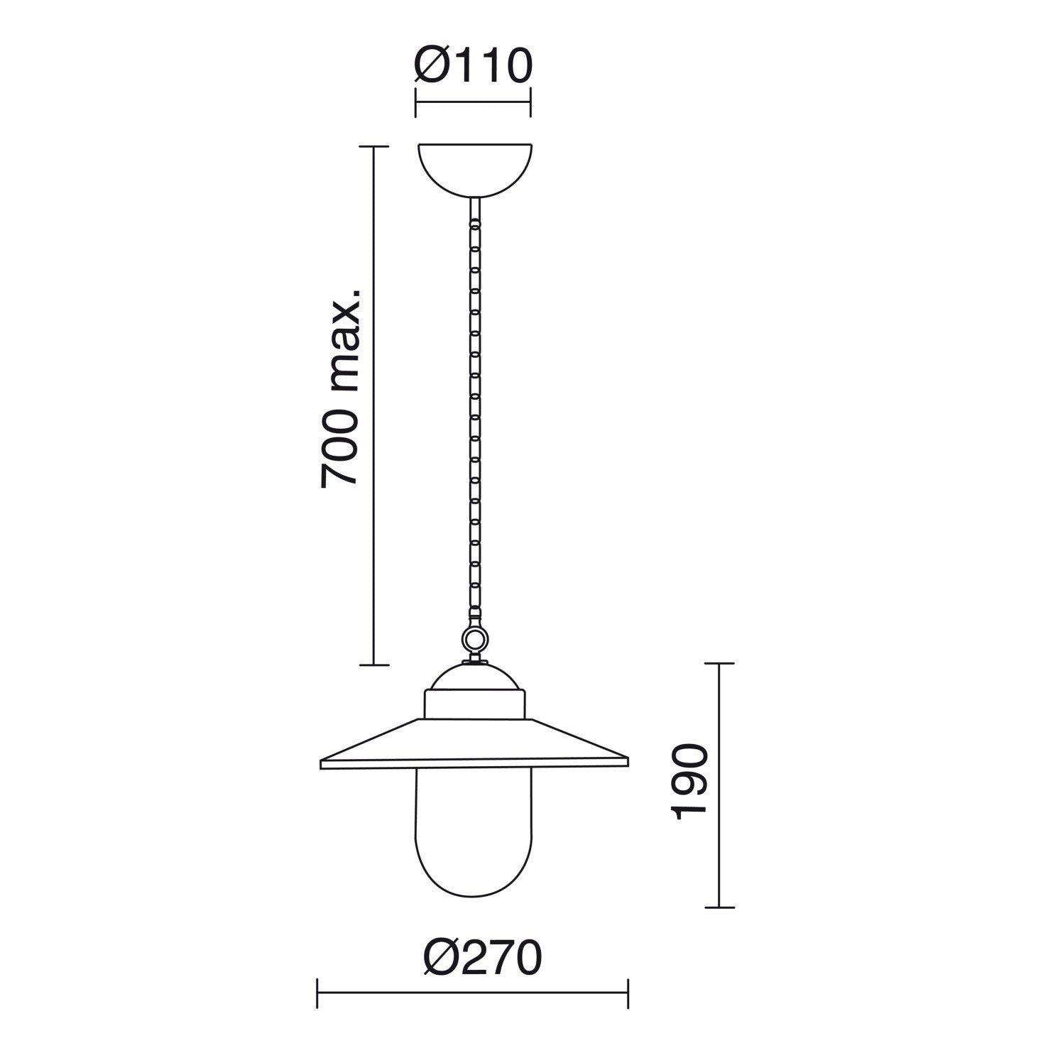Dopo Brixen E27 závěsné svítidlo Mat