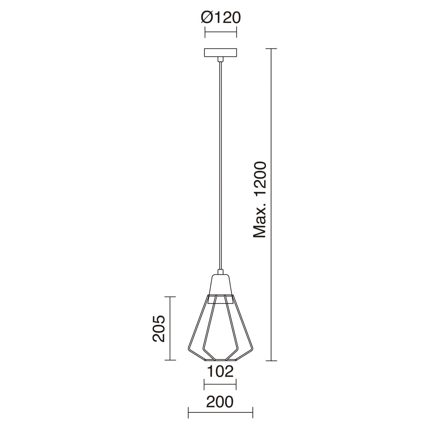 Exo Elga E27 závěsné svítidlo