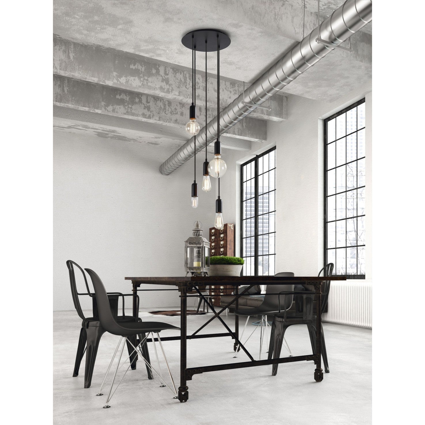 Exo Atu style E27 závěsné svítidlo bílé