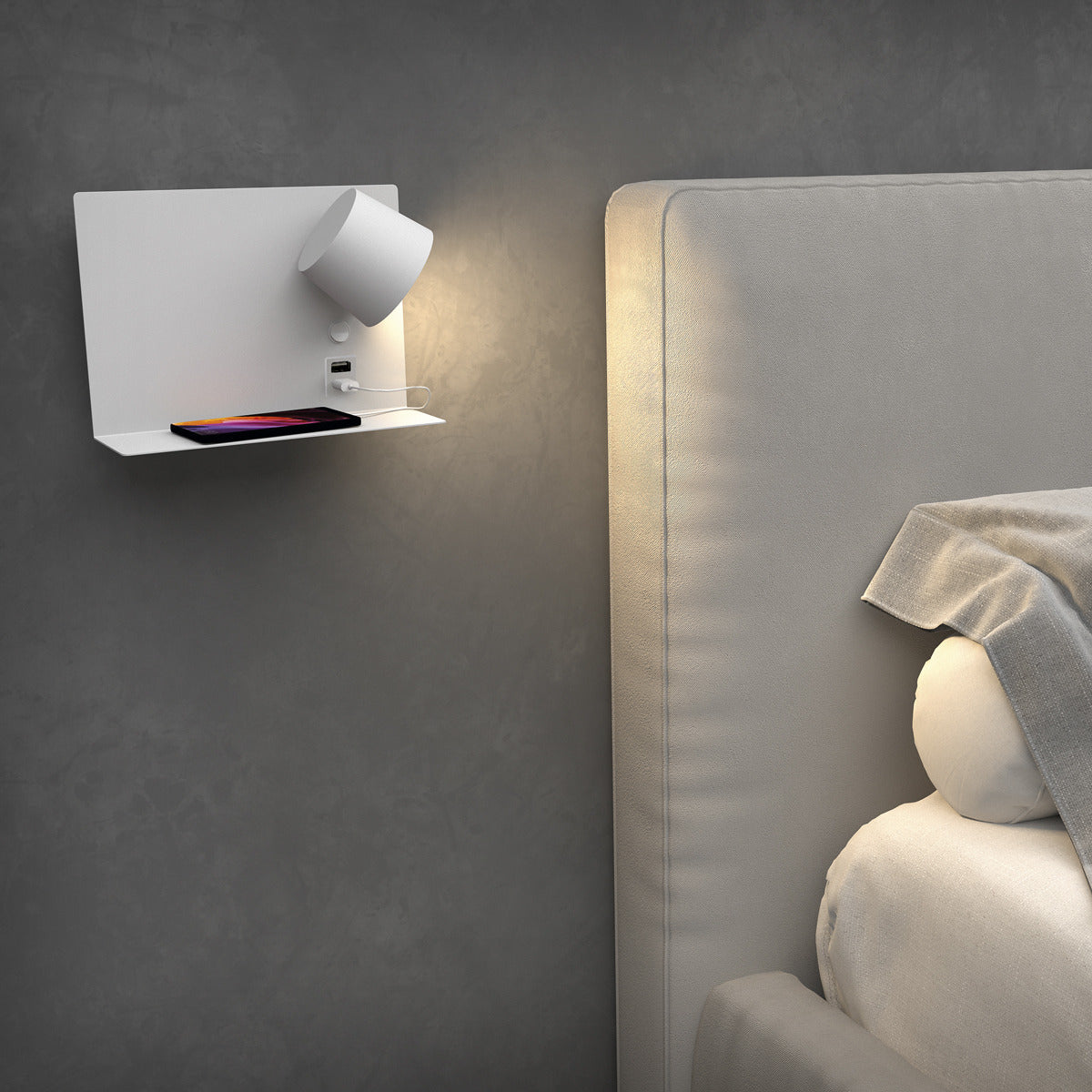 Exo Serene USB LED nástěnné svítidlo bílé