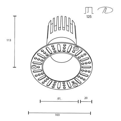 Maytoni downlight Dip LED 50° zapustené kruhové svietidlo biele