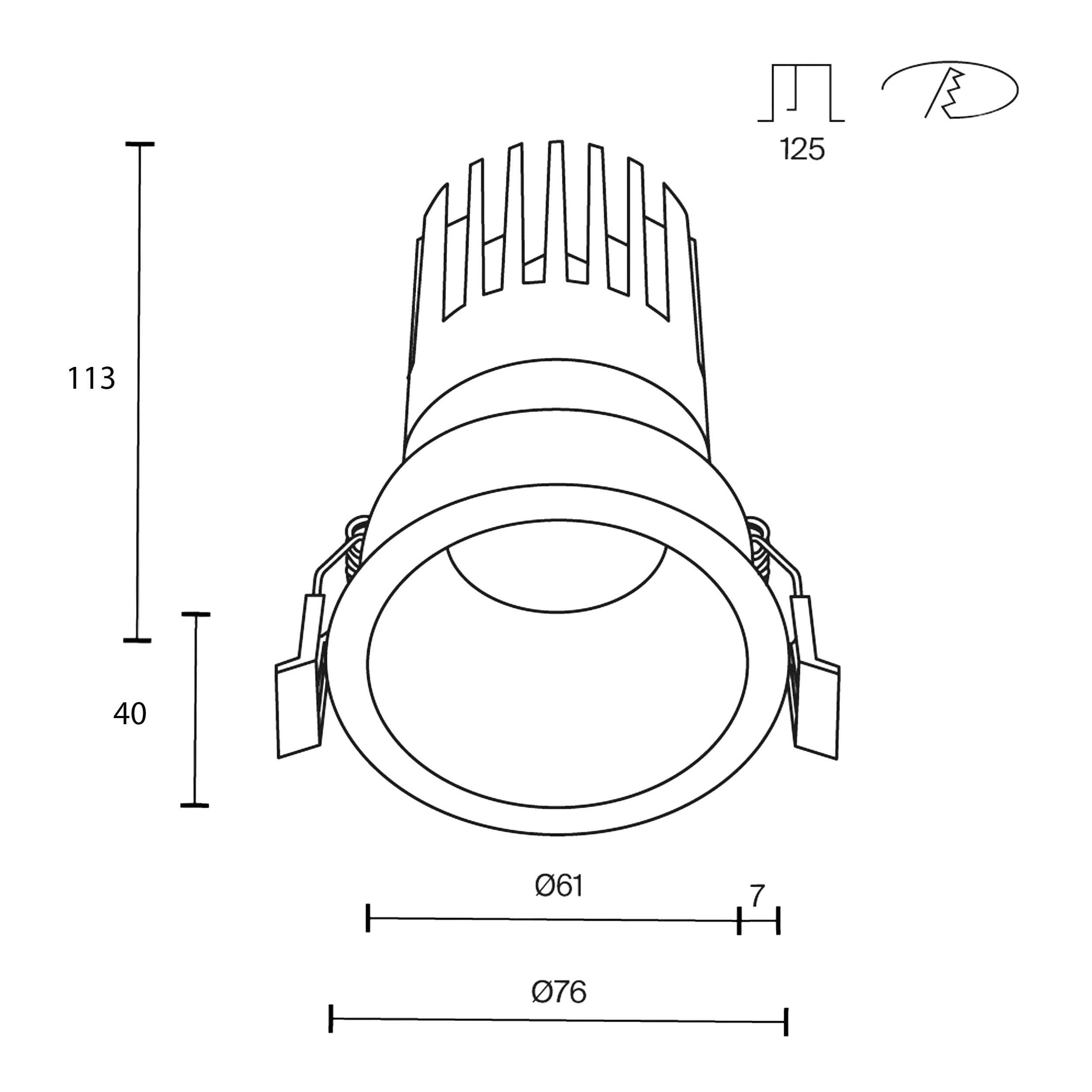 Maytoni downlight Dip LED 50° zapustené kruhové svietidlo biele