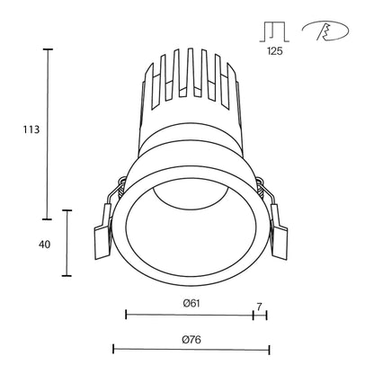 Maytoni downlight Dip LED 50° zapustené kruhové svietidlo biele