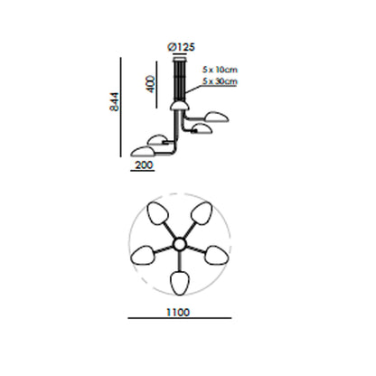 Aromas Kezo G9 stropní svítidlo