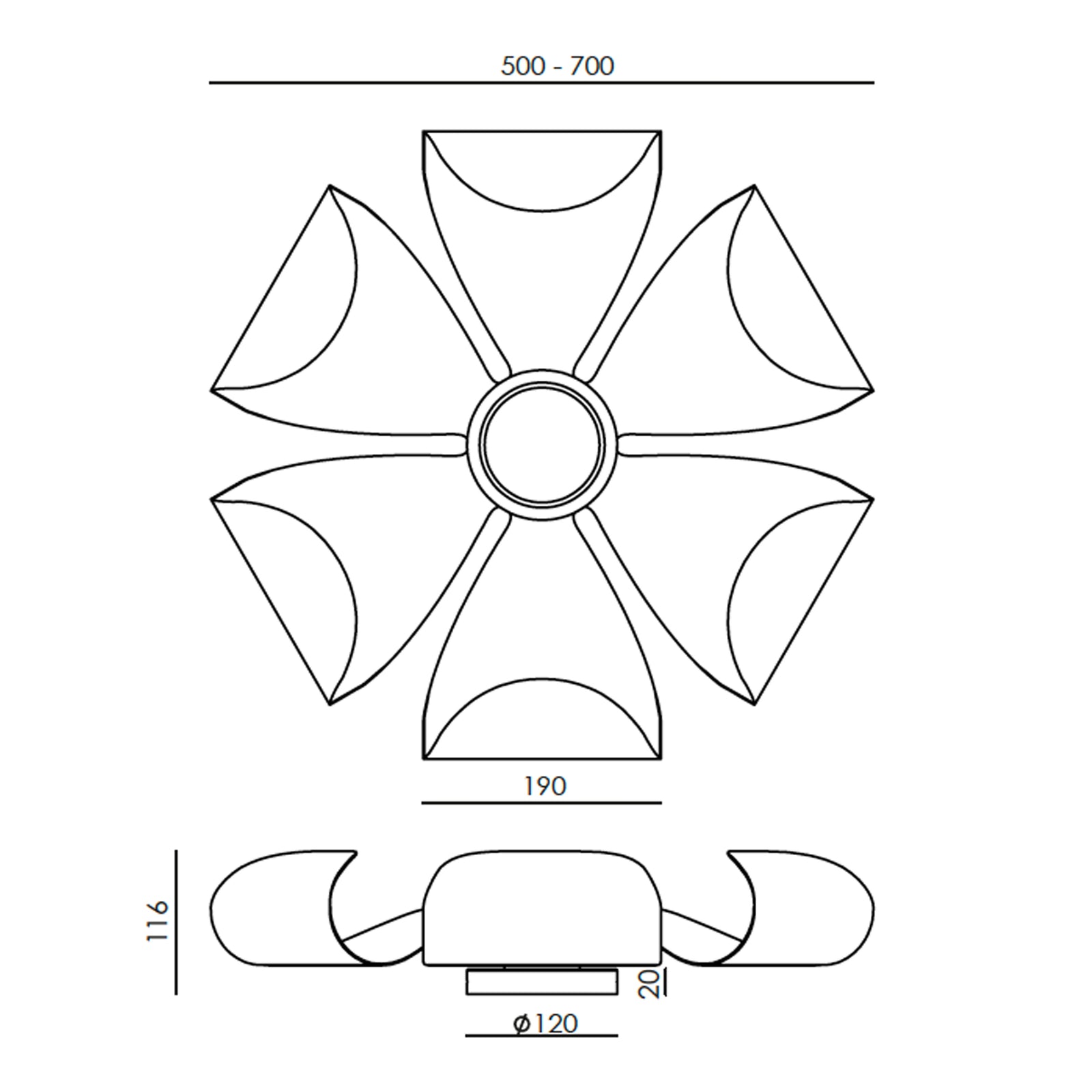 Aromas Rita E27 nástěnné svítidlo