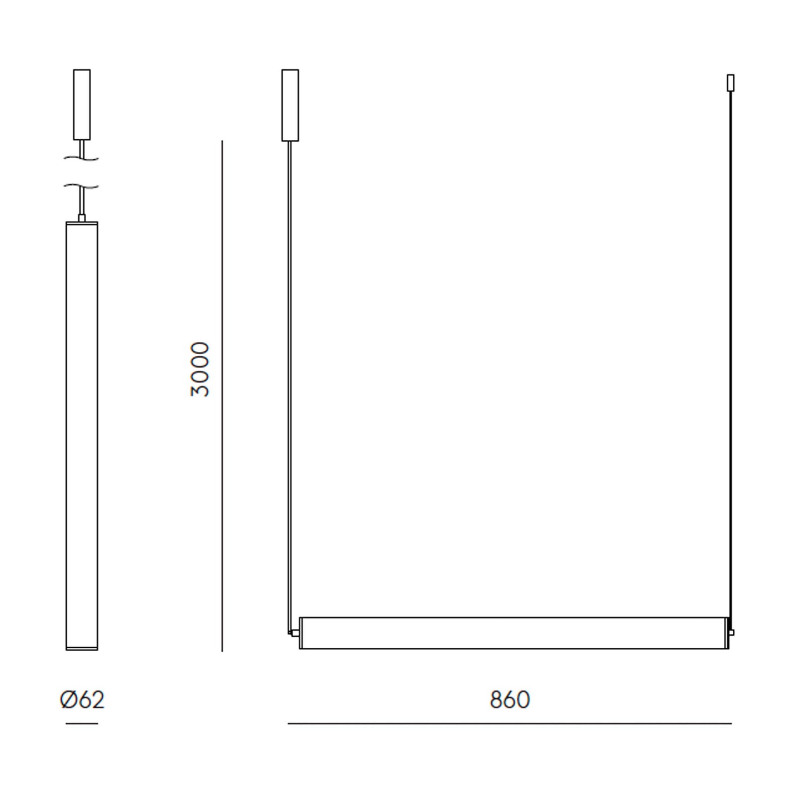 Aromas Tube LED závesné svietidlo