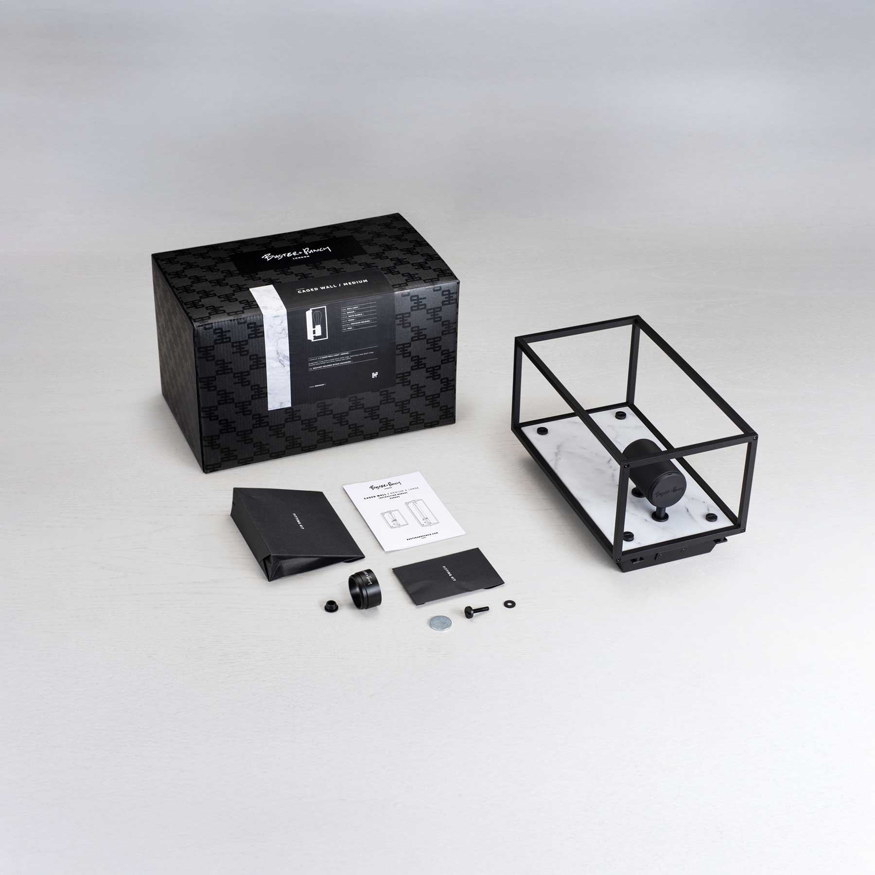 Buster & Punch E27 Caged nástěnné mramorové svítidlo