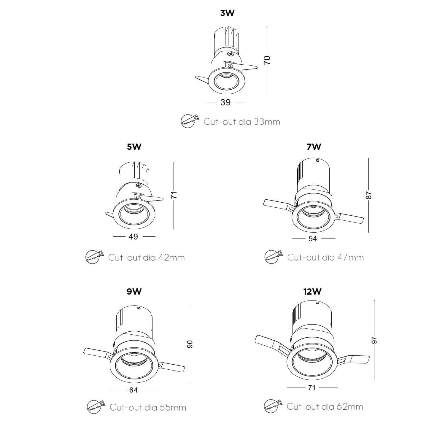 Spotlight Deep LED kulaté zápustné svítidlo