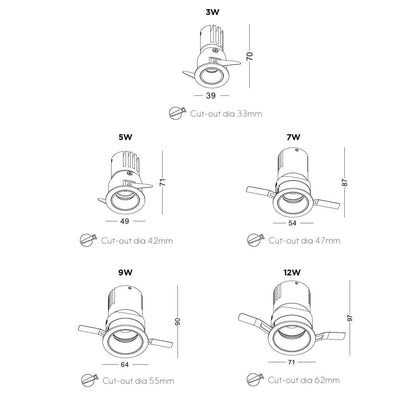 Spotlight Deep LED kulaté zápustné svítidlo