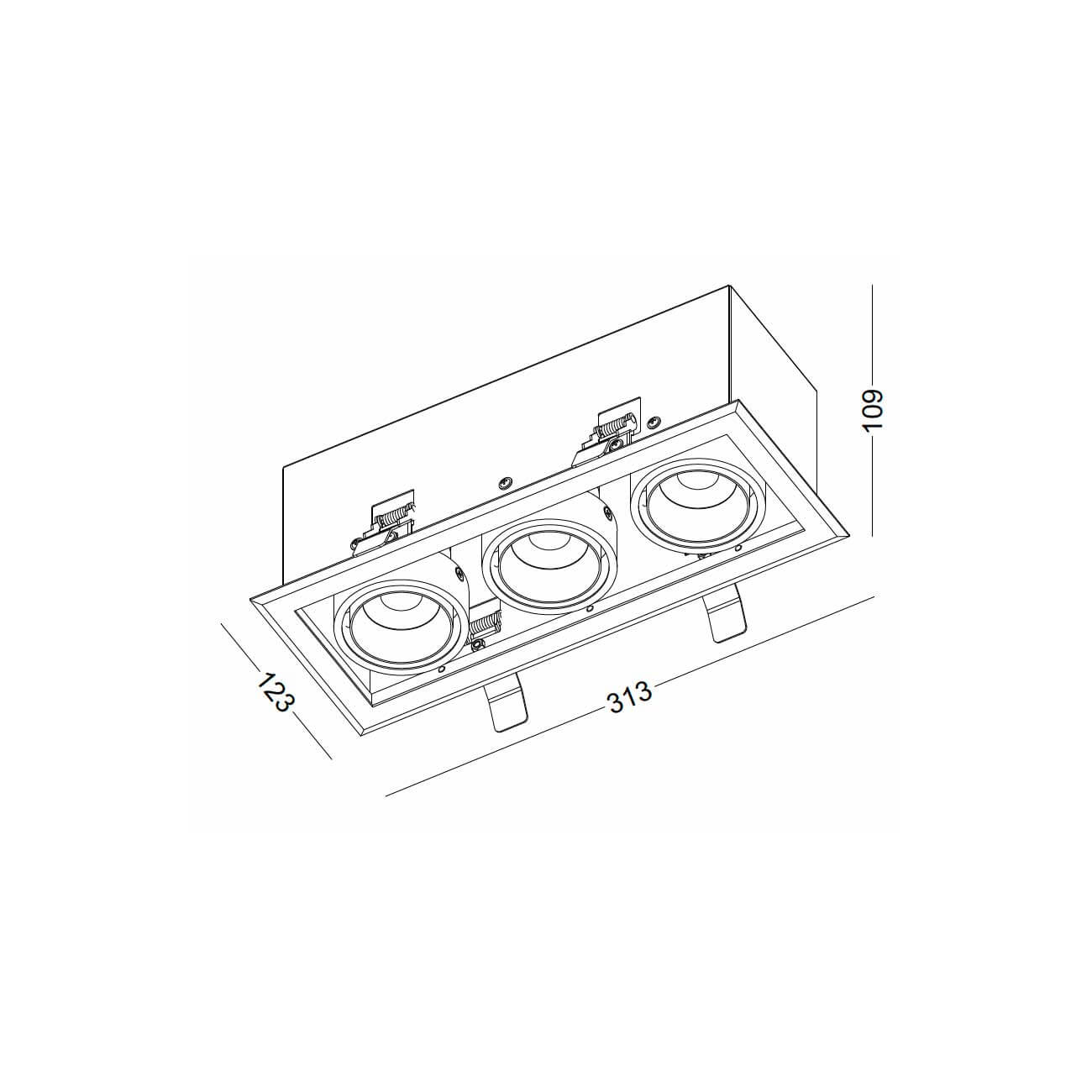 Grille Spotlight LED zápustné svítidlo natáčecí